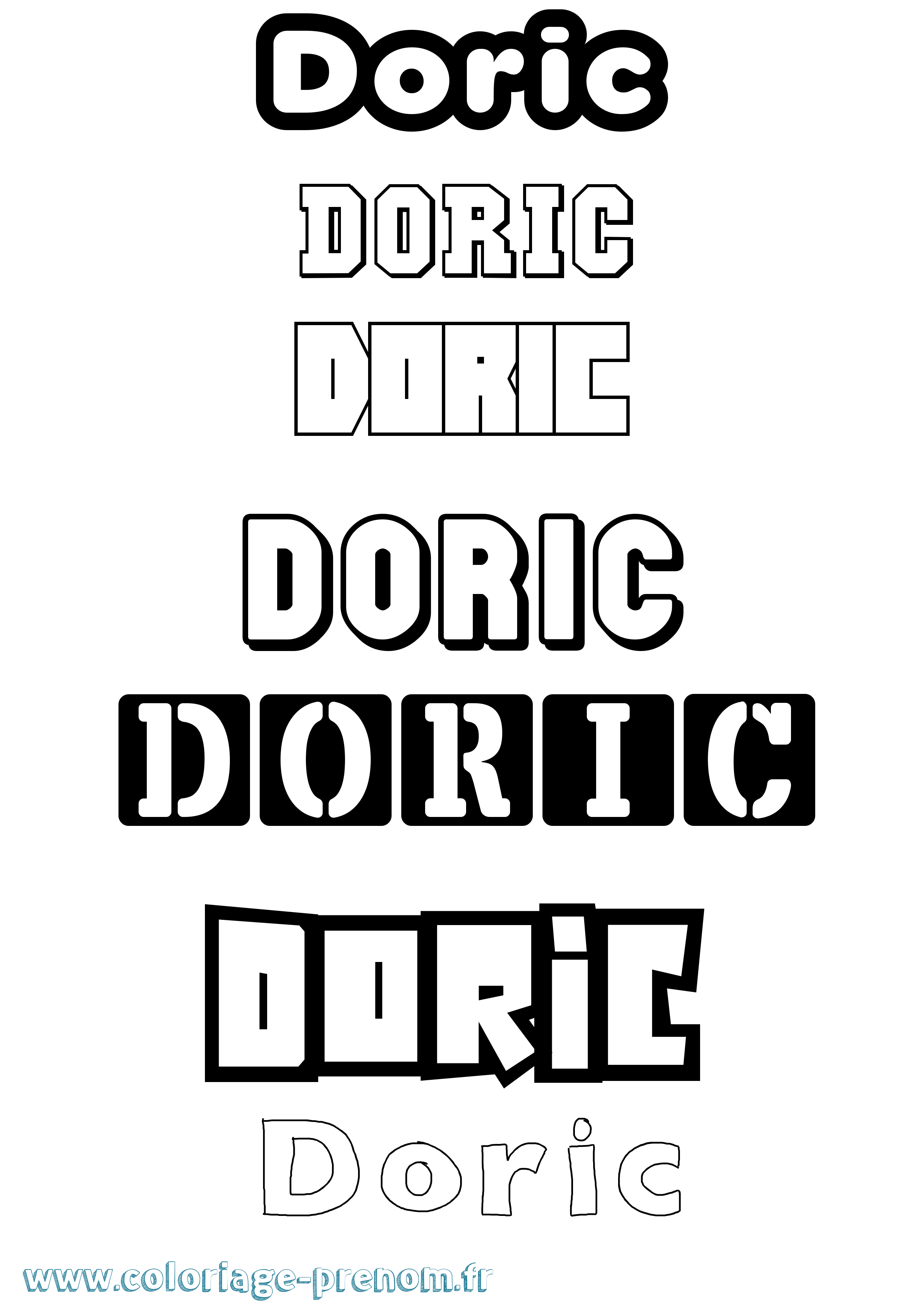 Coloriage prénom Doric Simple