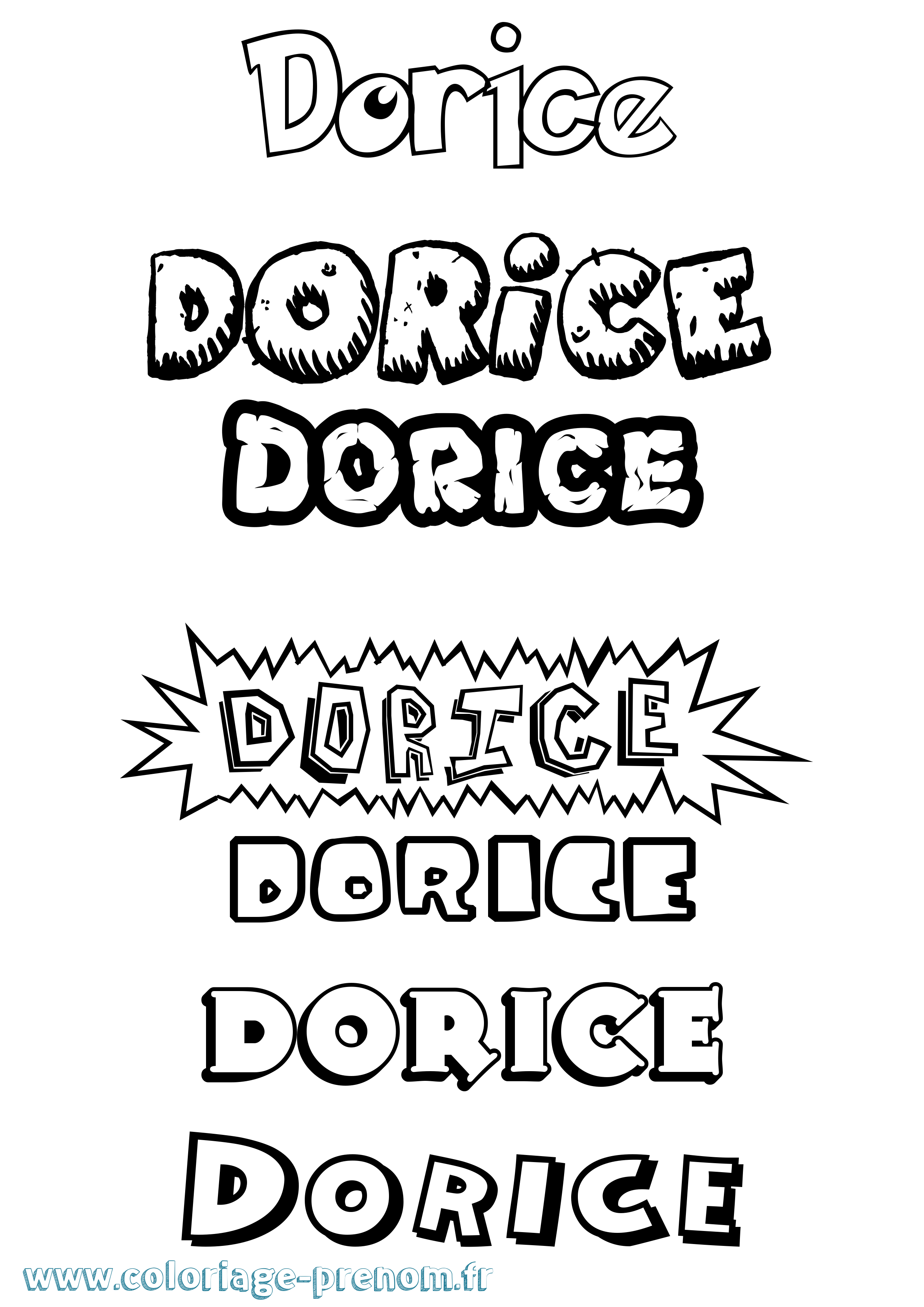 Coloriage prénom Dorice Dessin Animé