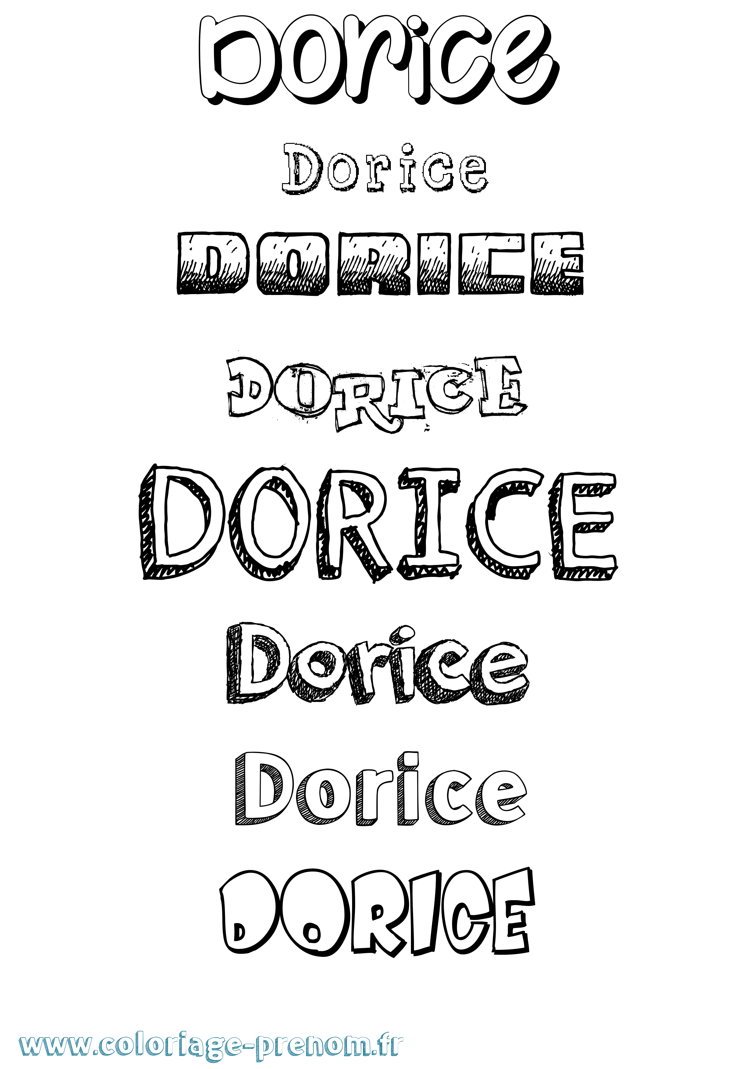 Coloriage prénom Dorice Dessiné