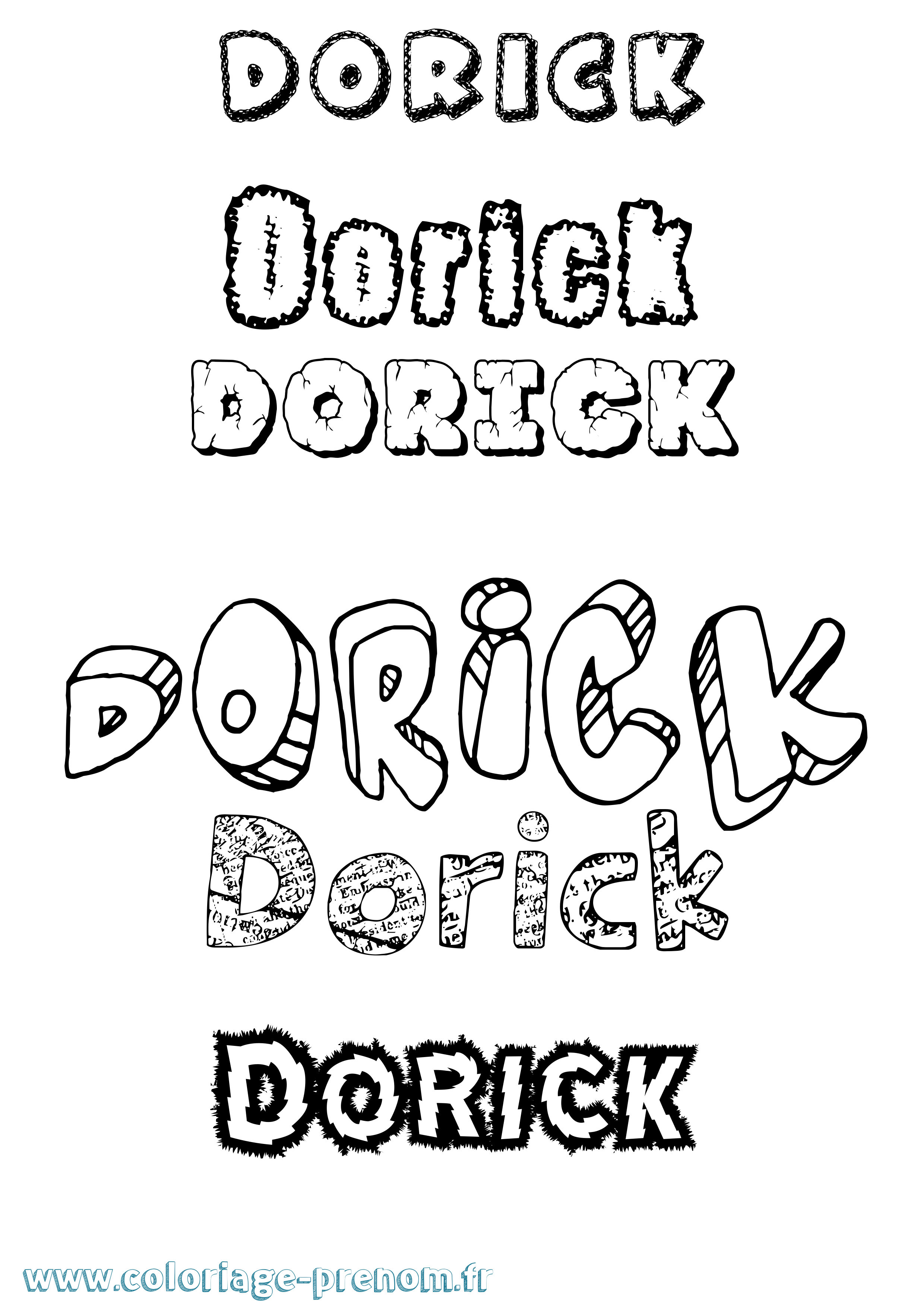 Coloriage prénom Dorick Destructuré
