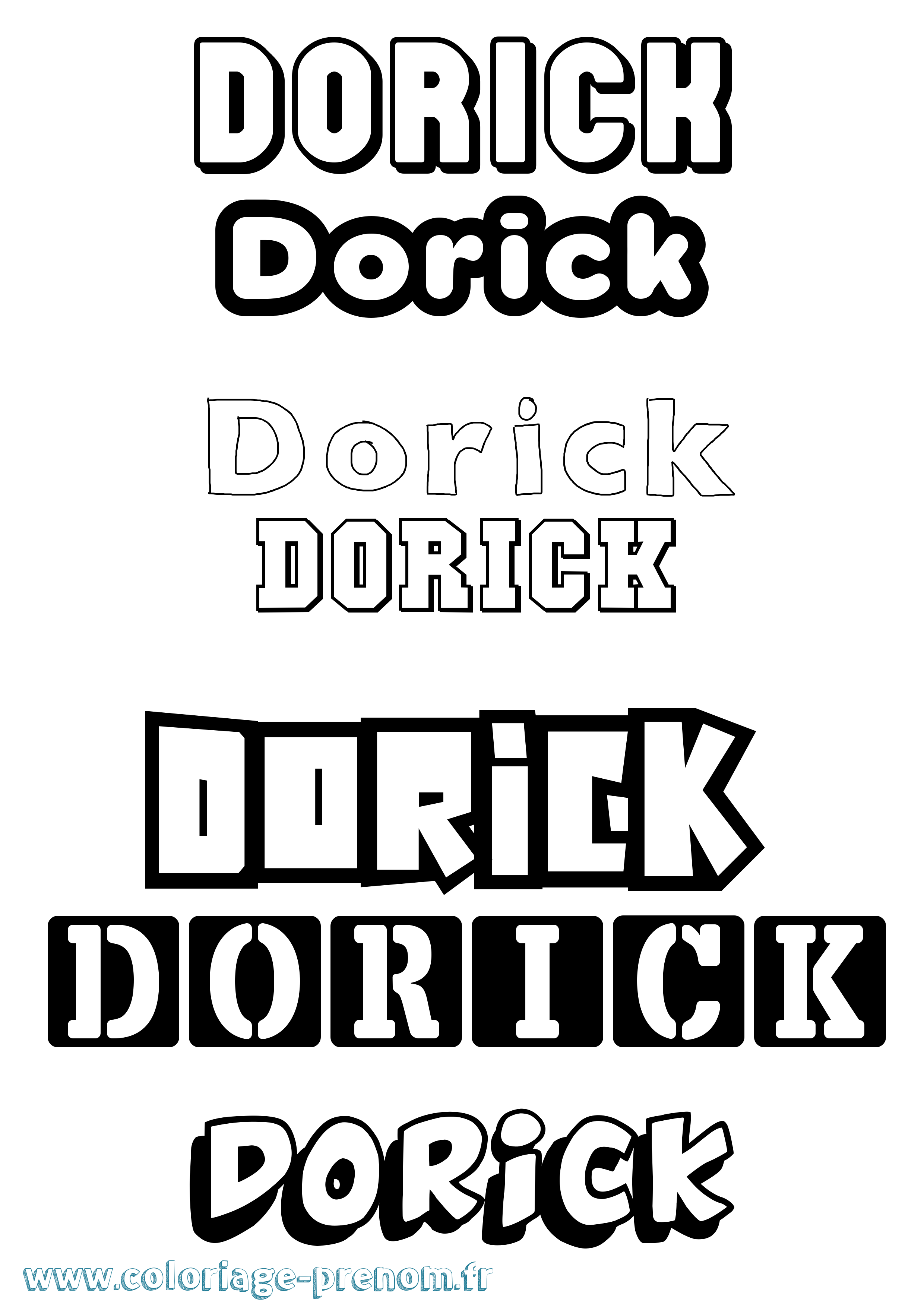 Coloriage prénom Dorick Simple