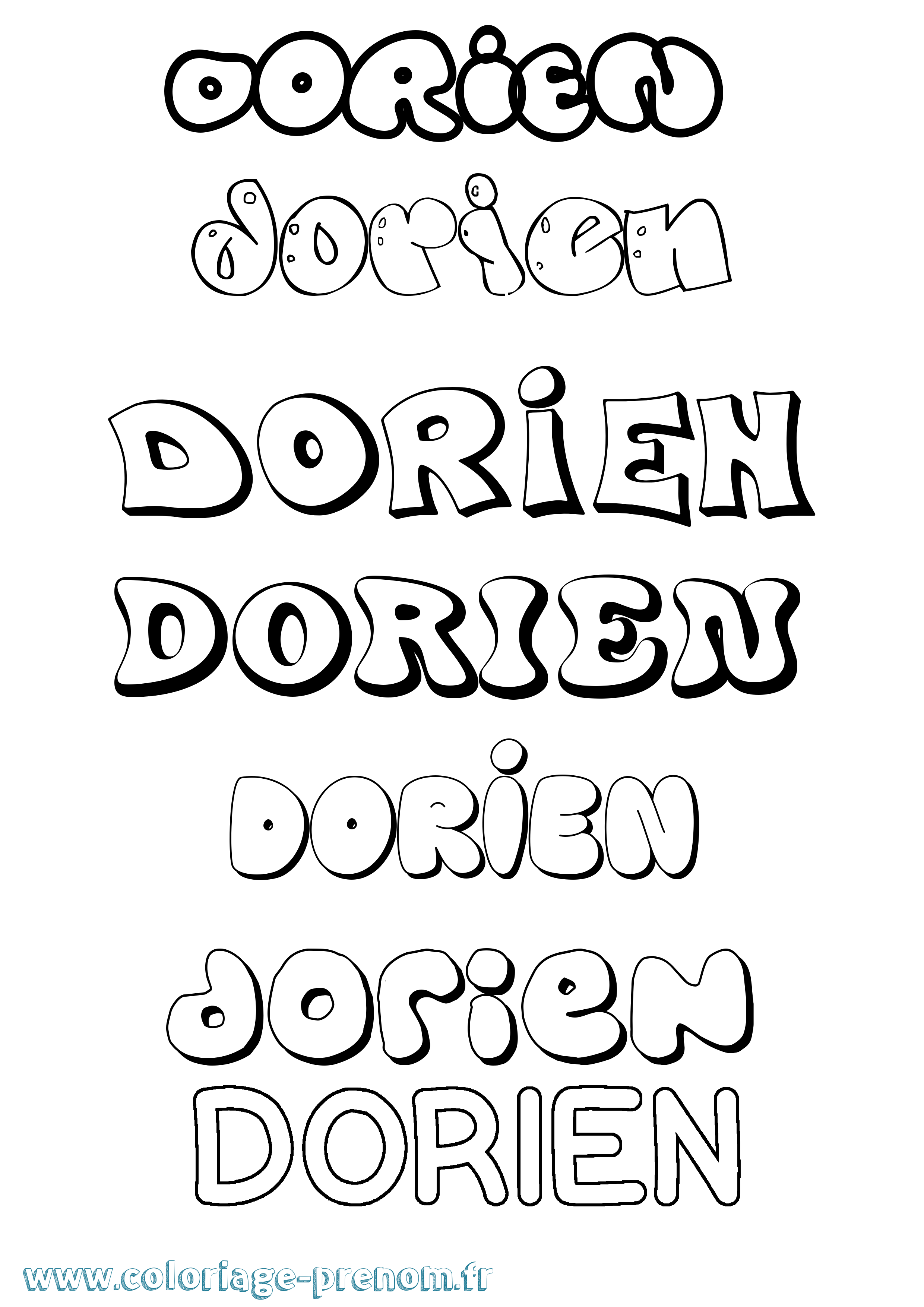 Coloriage prénom Dorien Bubble