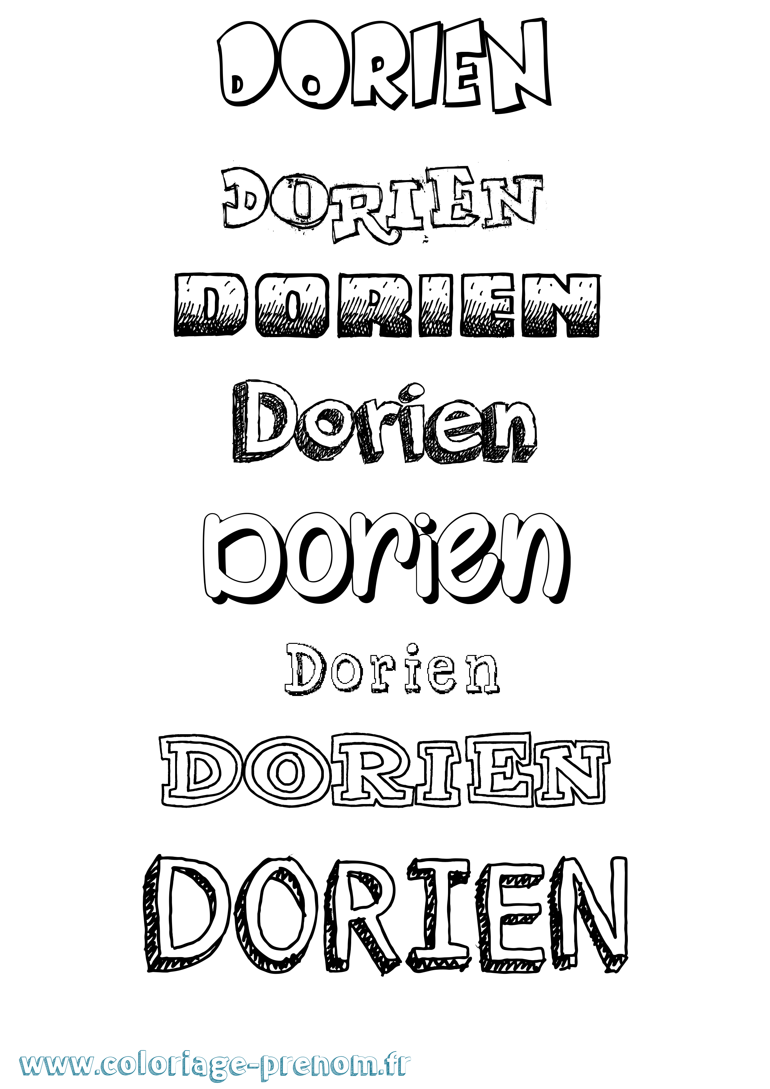 Coloriage prénom Dorien Dessiné