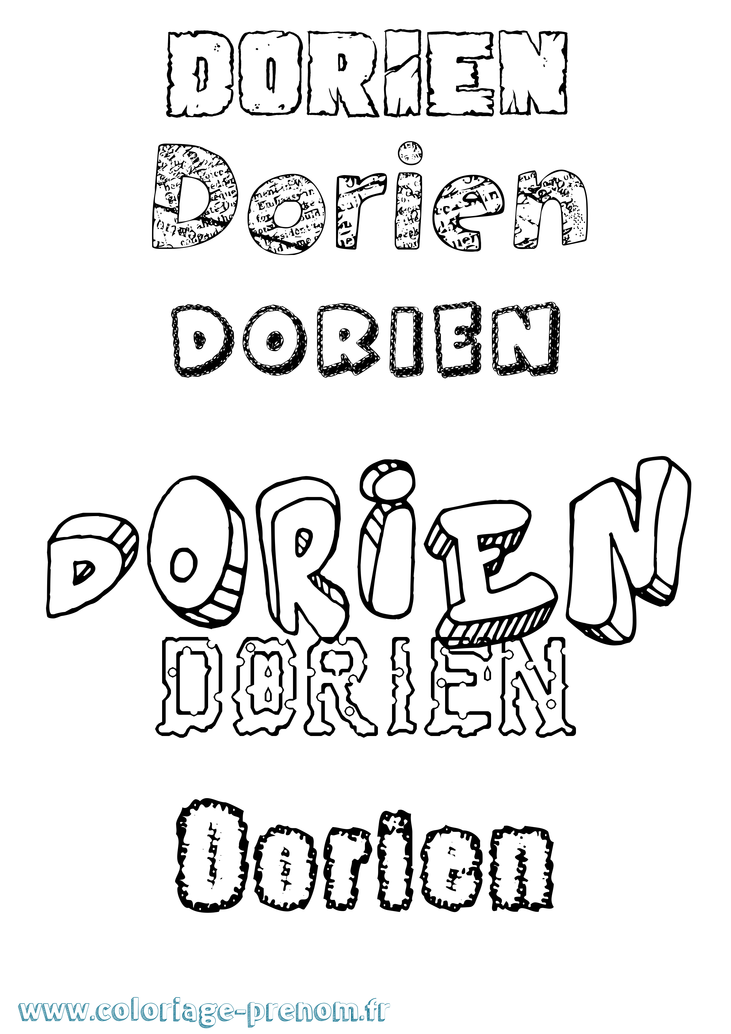 Coloriage prénom Dorien Destructuré