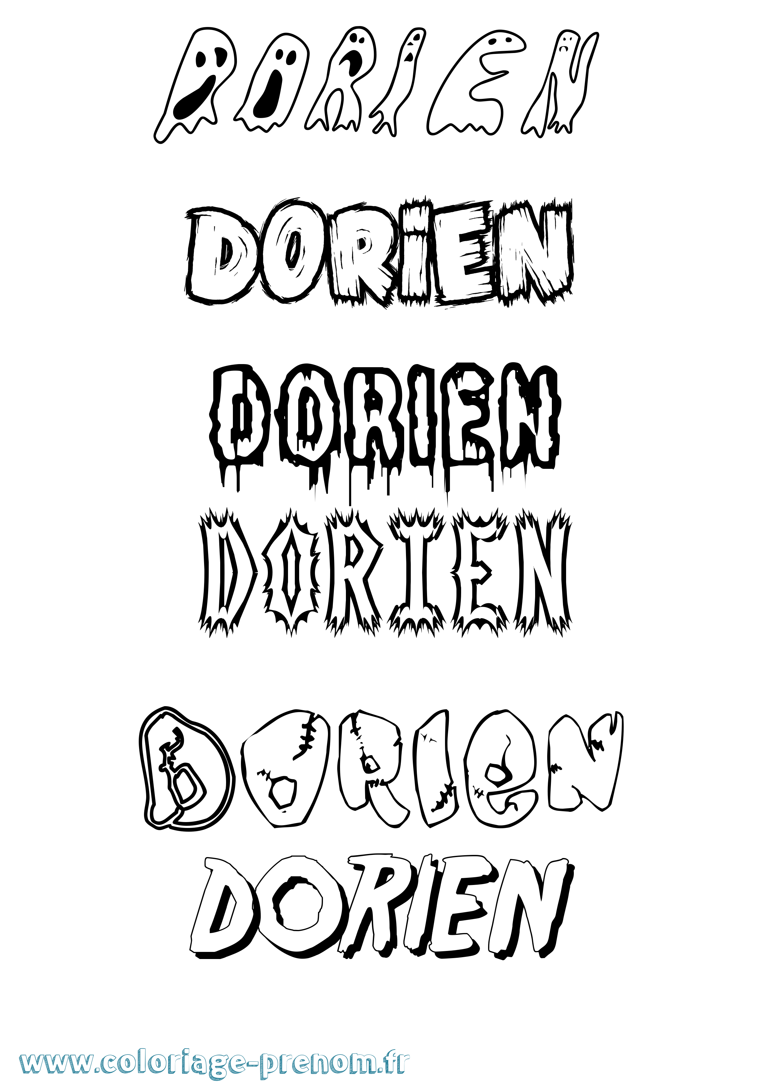 Coloriage prénom Dorien Frisson