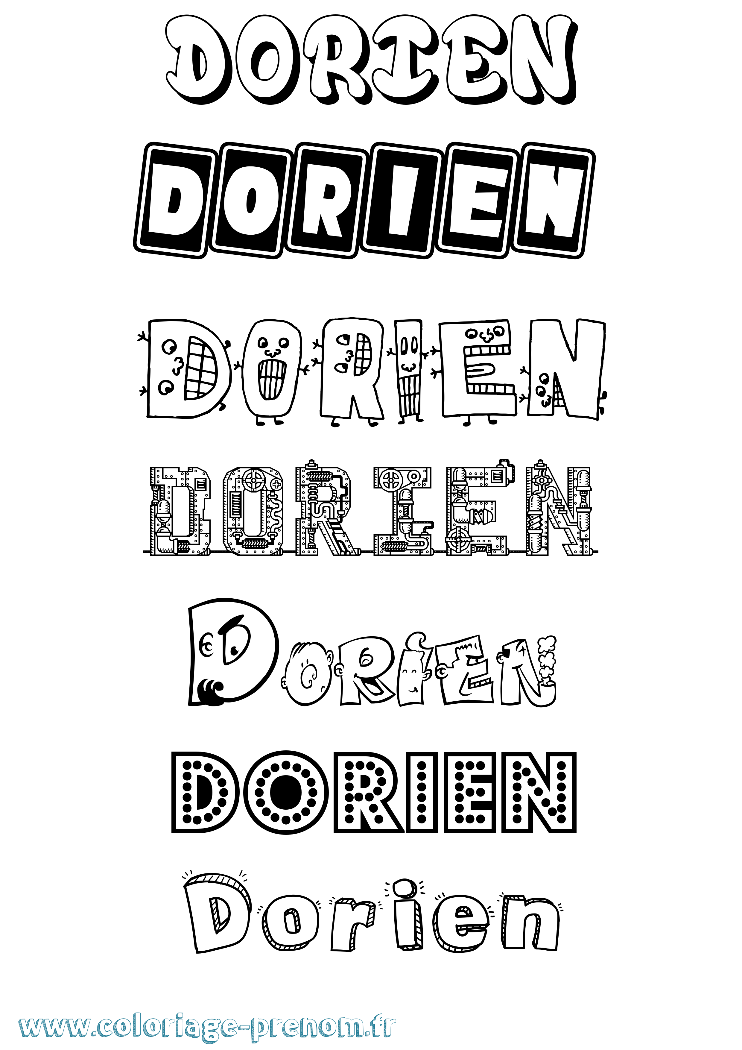 Coloriage prénom Dorien Fun