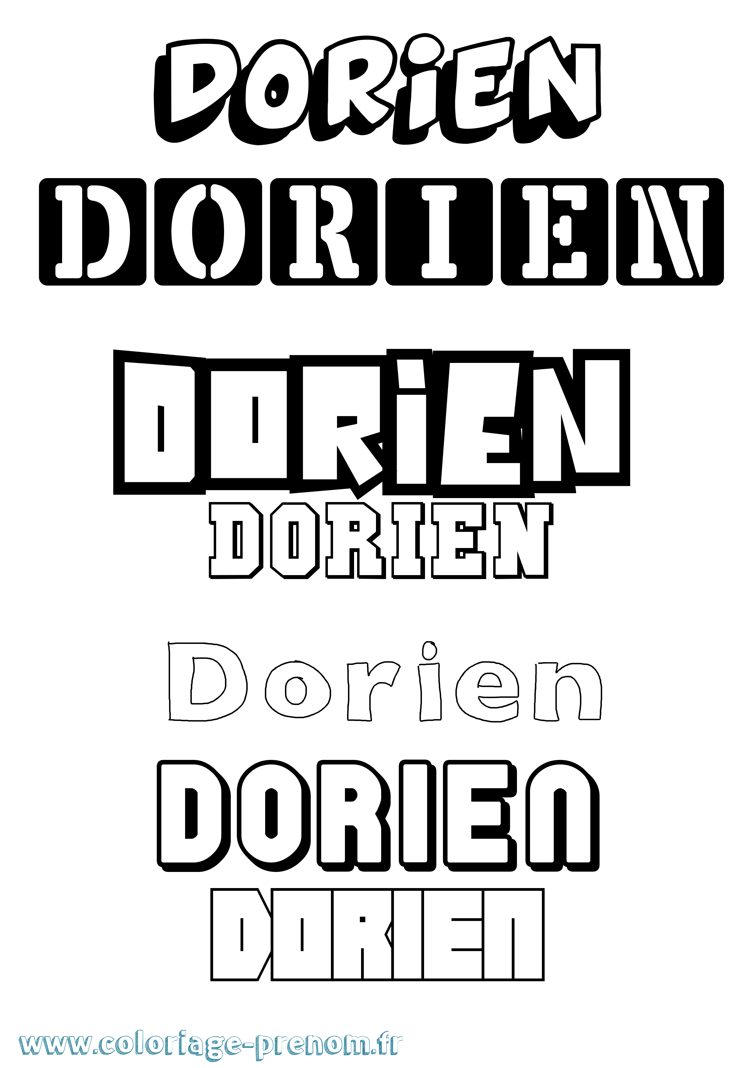 Coloriage prénom Dorien Simple
