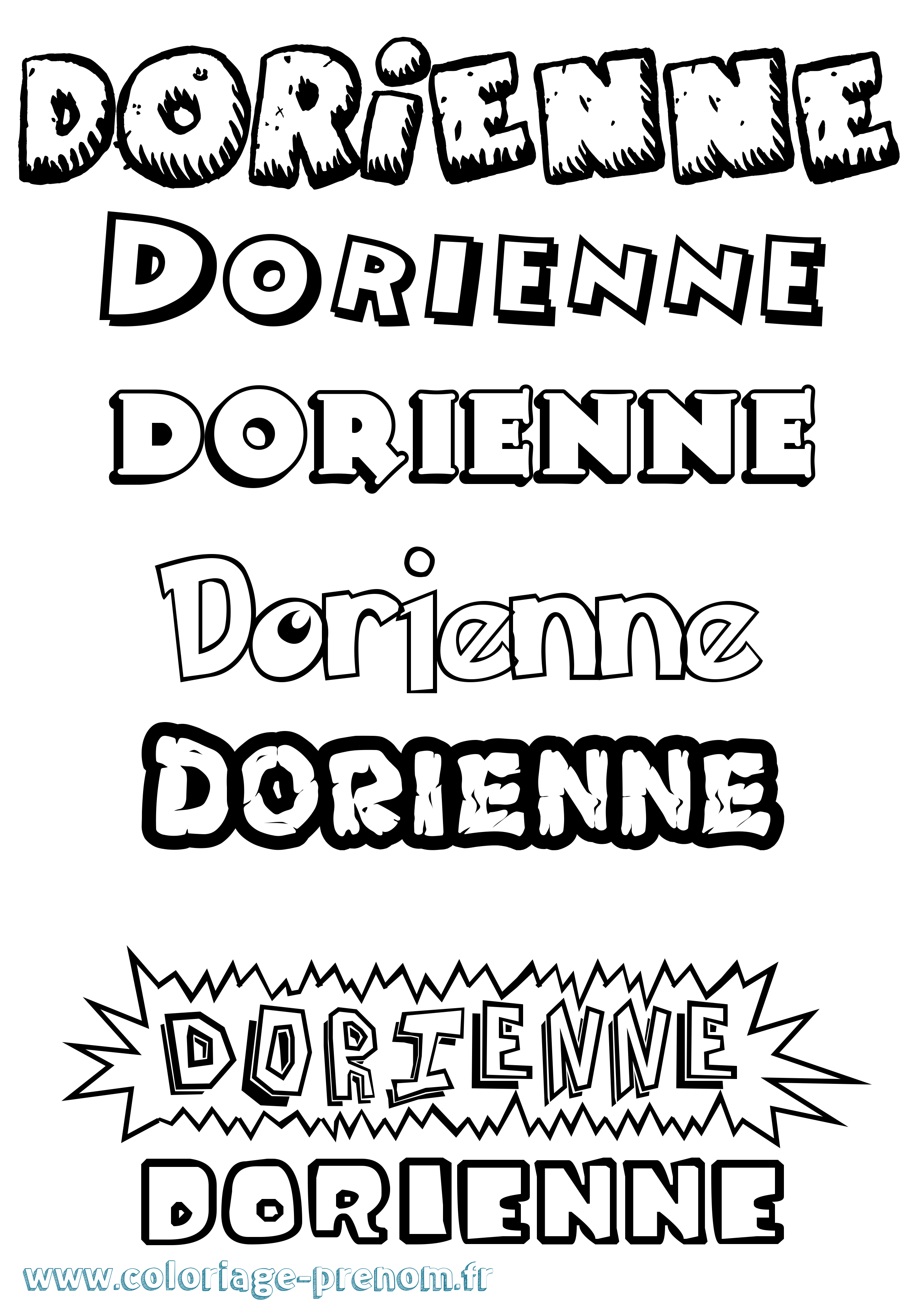 Coloriage prénom Dorienne Dessin Animé