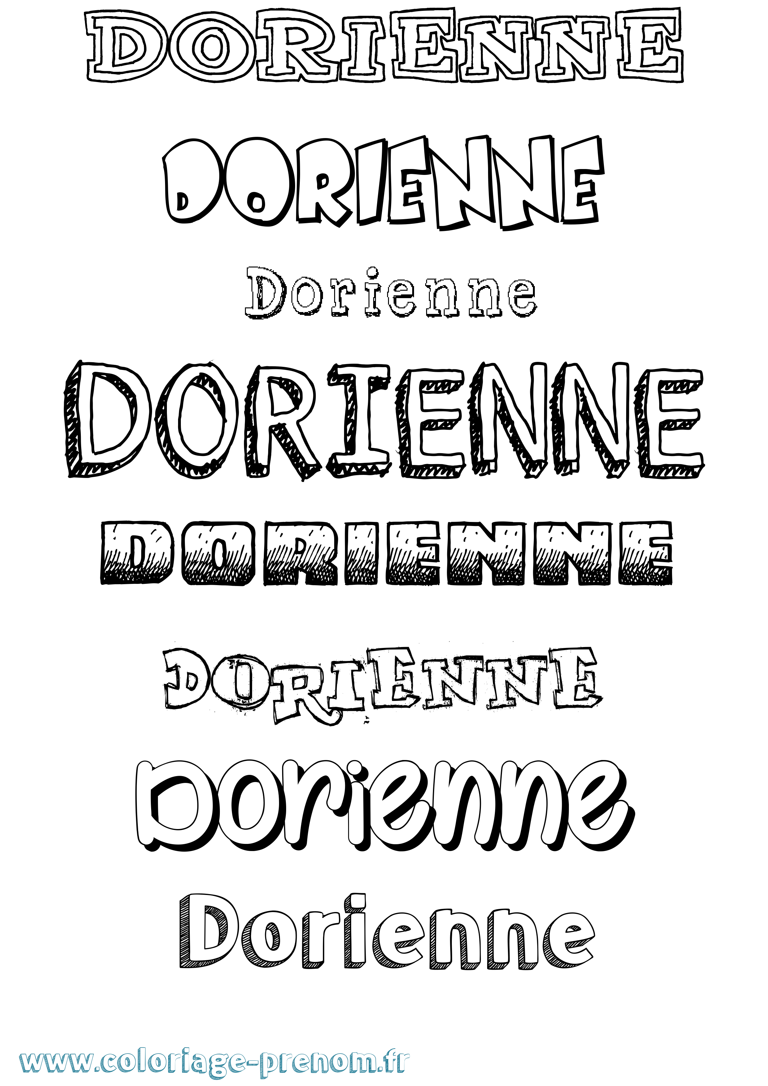 Coloriage prénom Dorienne Dessiné