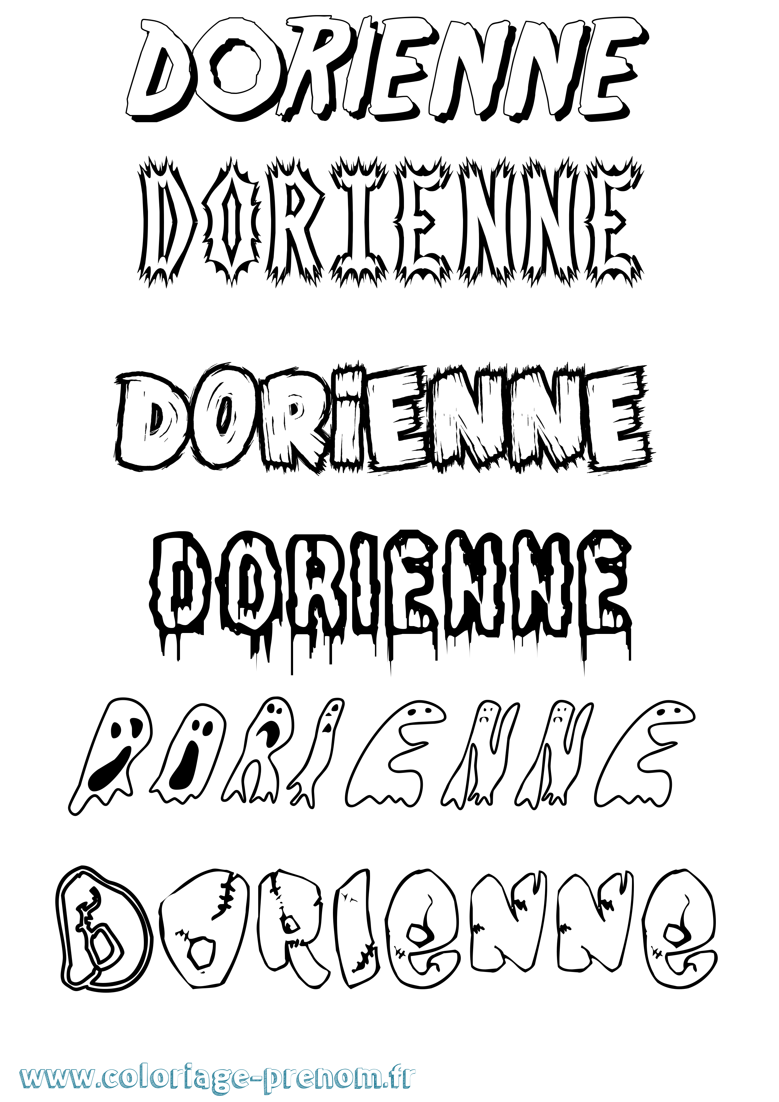 Coloriage prénom Dorienne Frisson