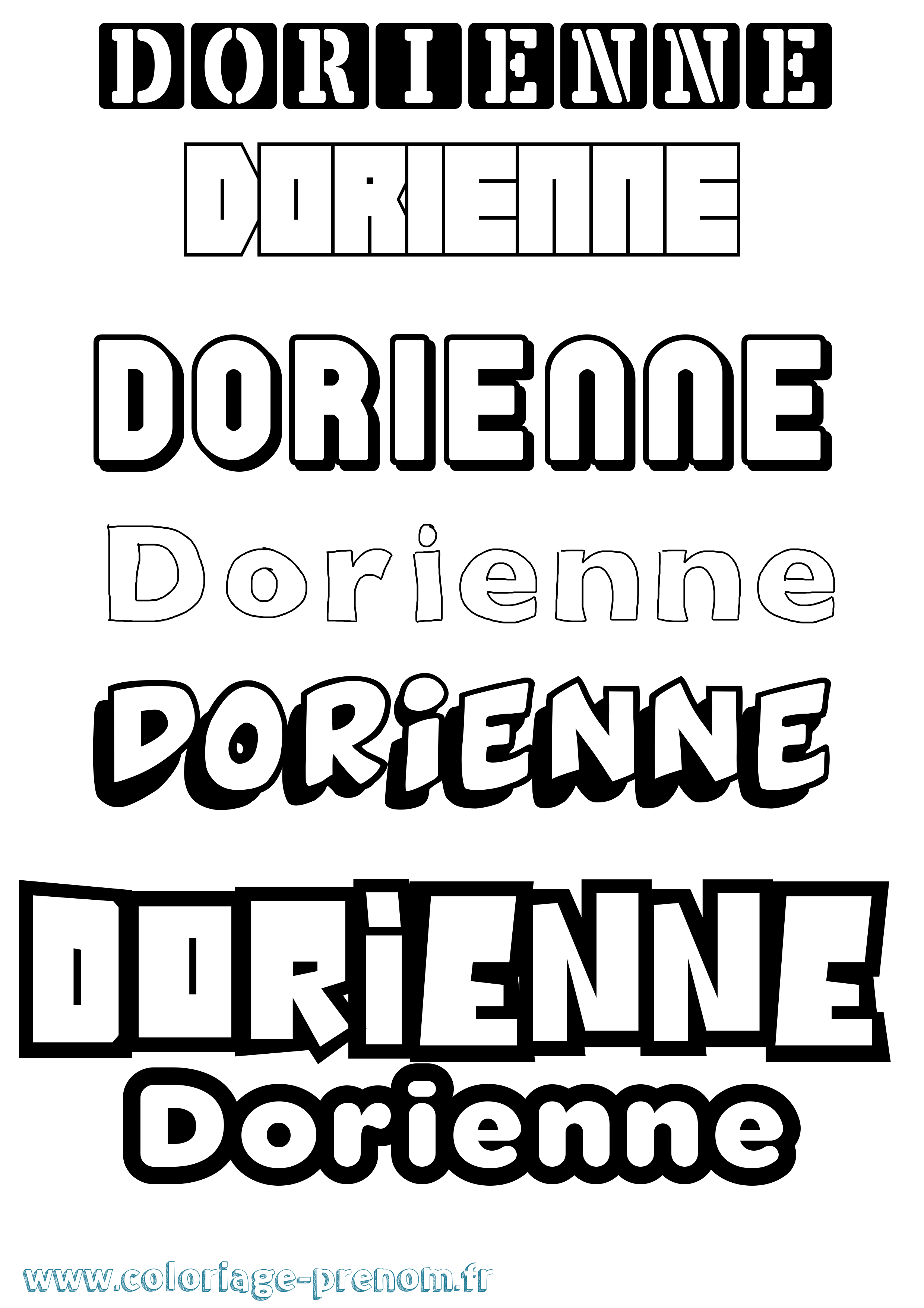 Coloriage prénom Dorienne Simple