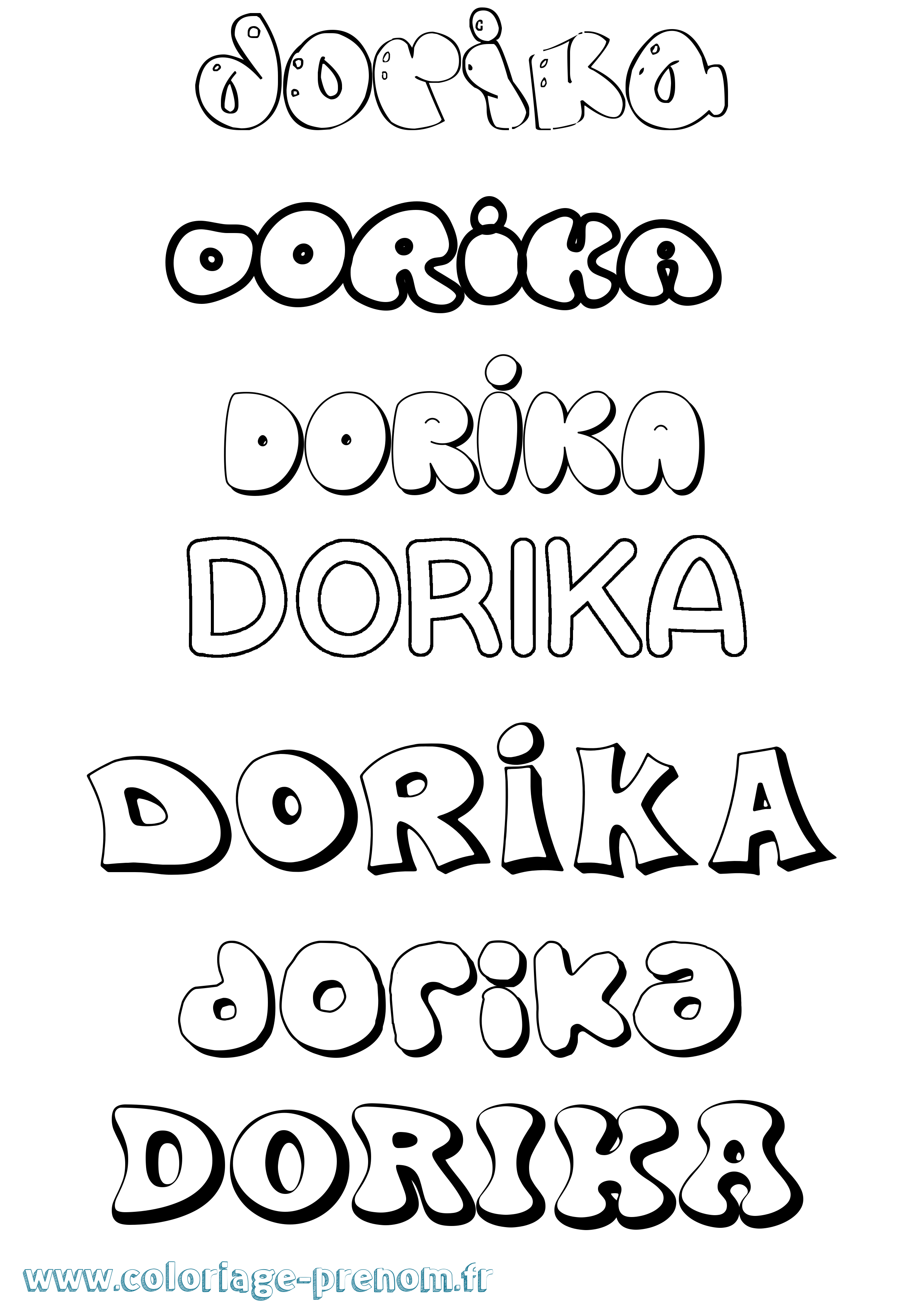 Coloriage Dorika Bubble Coloriage prénom Dorika Bubble