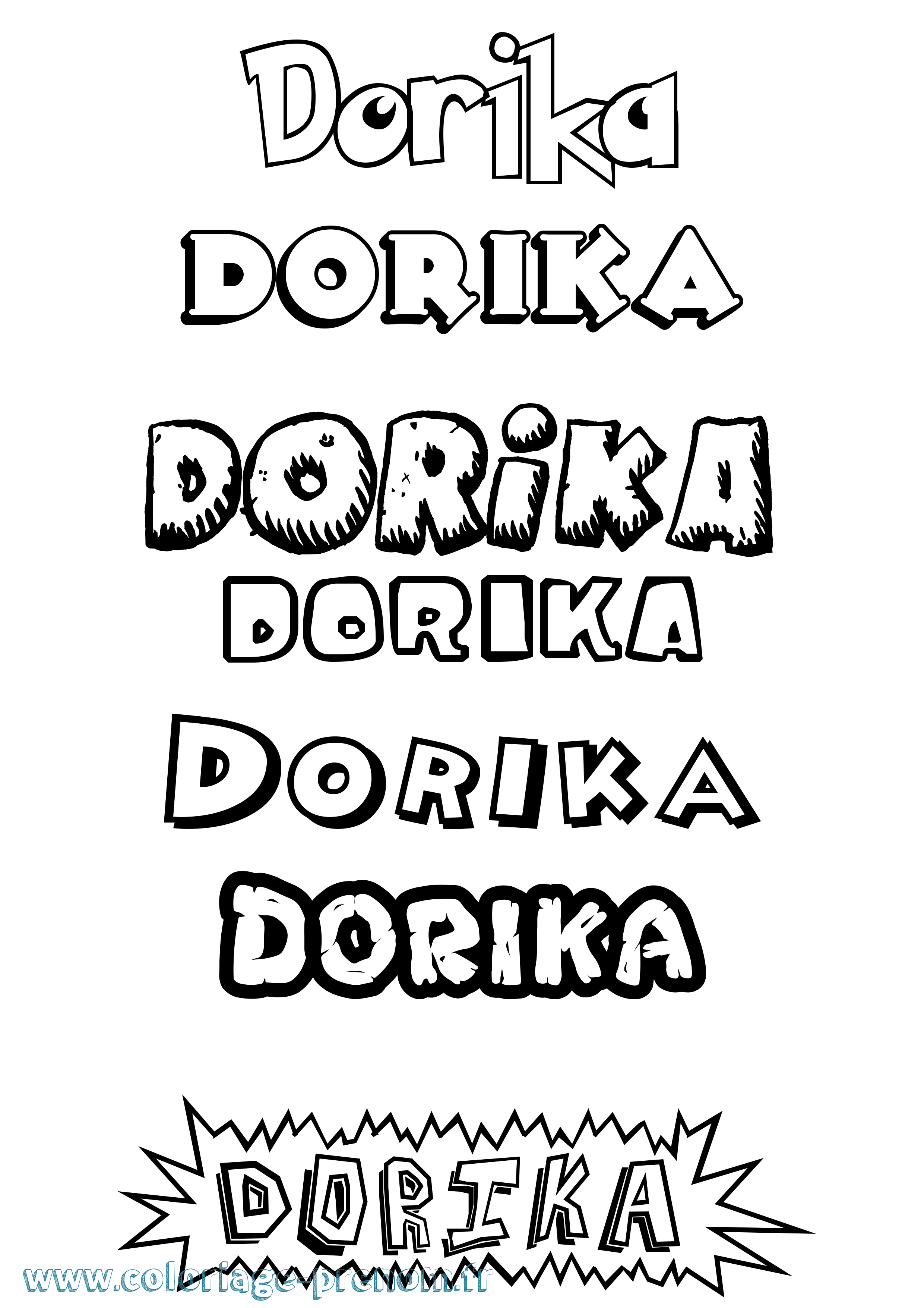 Coloriage prénom Dorika Dessin Animé