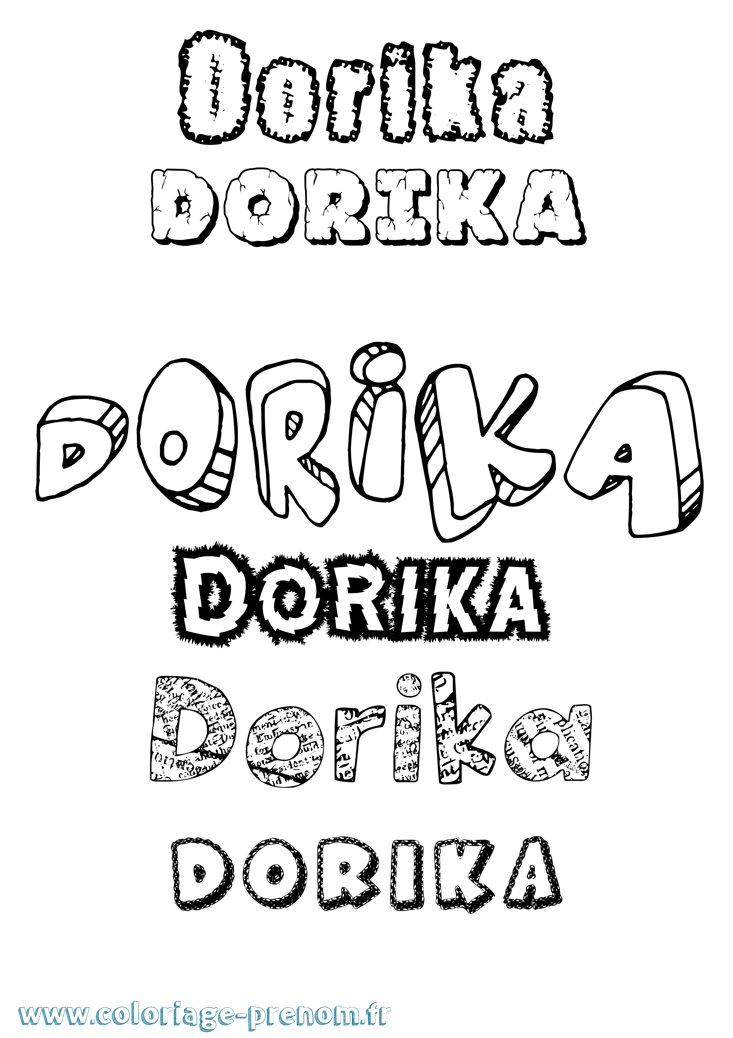 Coloriage prénom Dorika Destructuré