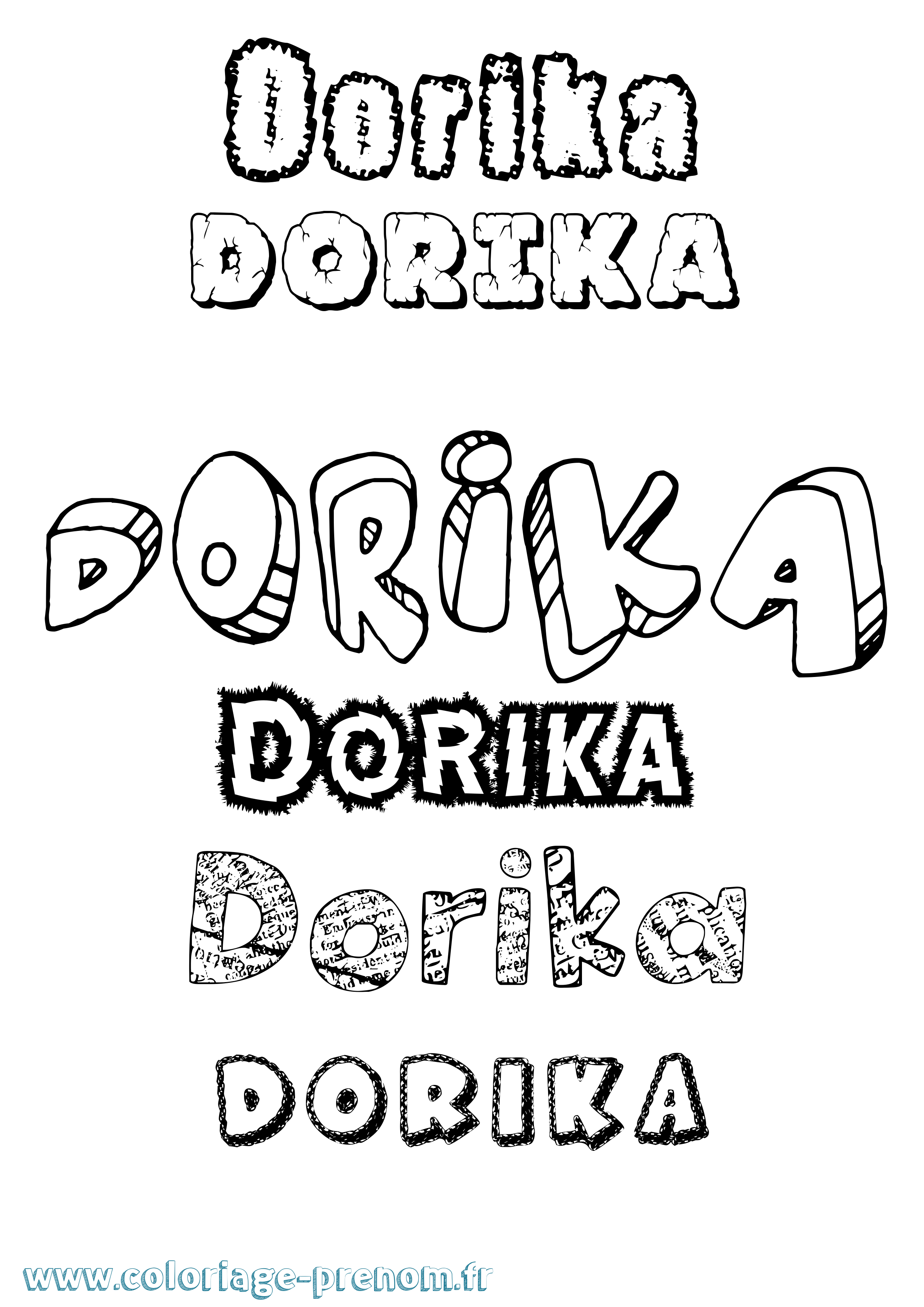 Coloriage Dorika Destructuré Coloriage prénom Dorika Destructuré
