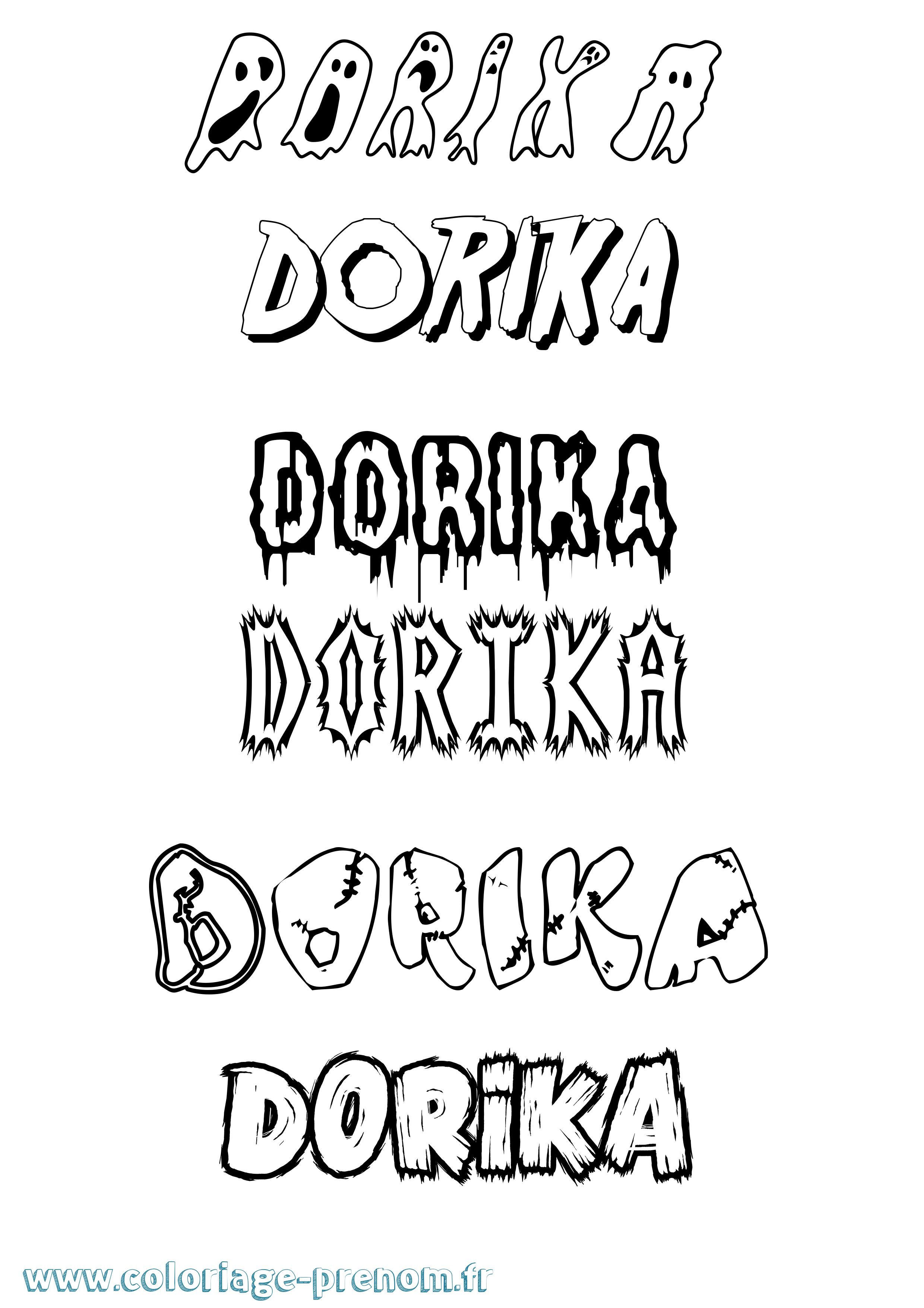 Coloriage Dorika Frisson Coloriage prénom Dorika Frisson