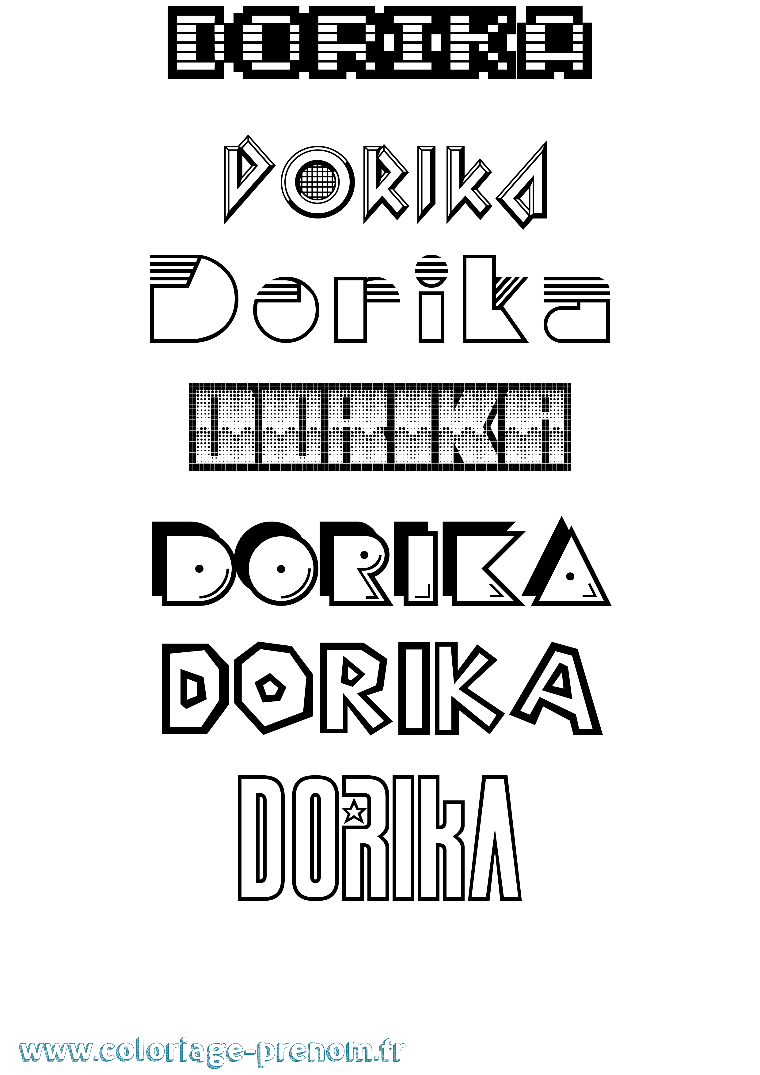 Coloriage prénom Dorika Jeux Vidéos
