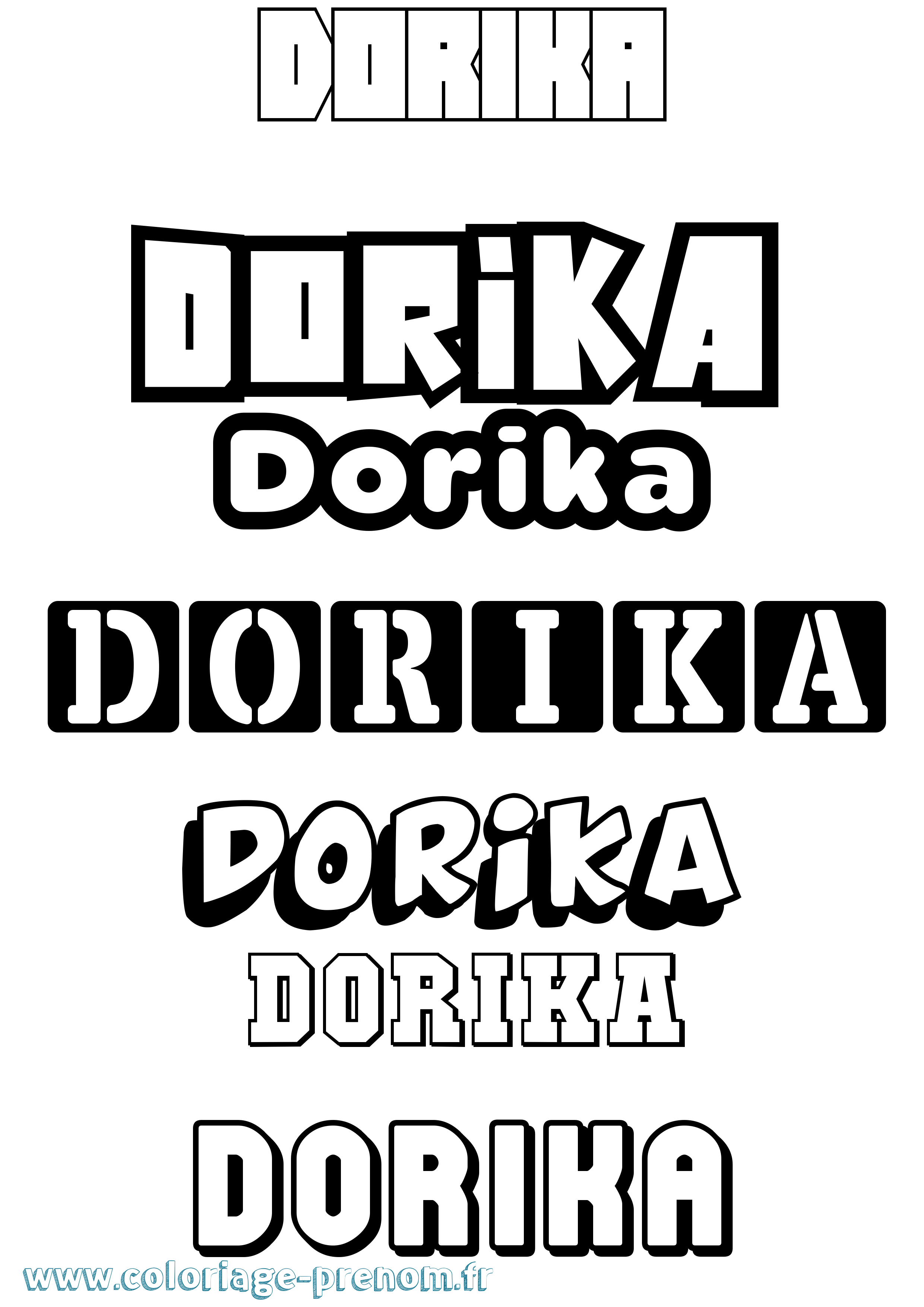 Coloriage Dorika Simple Coloriage prénom Dorika Simple