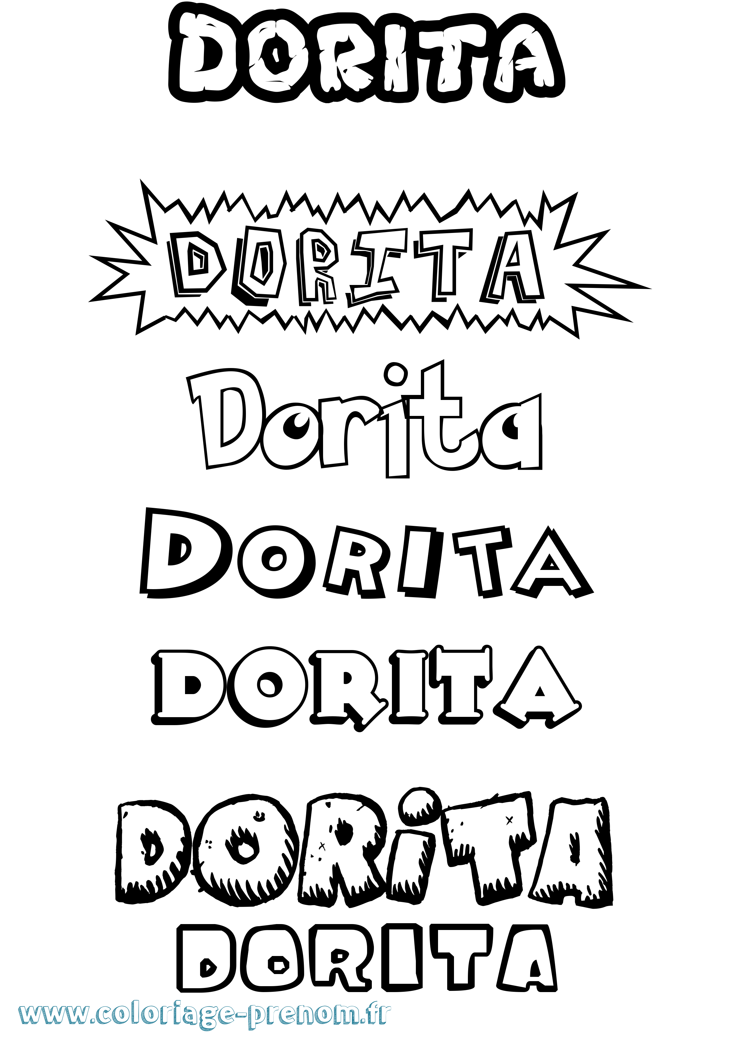 Coloriage prénom Dorita Dessin Animé
