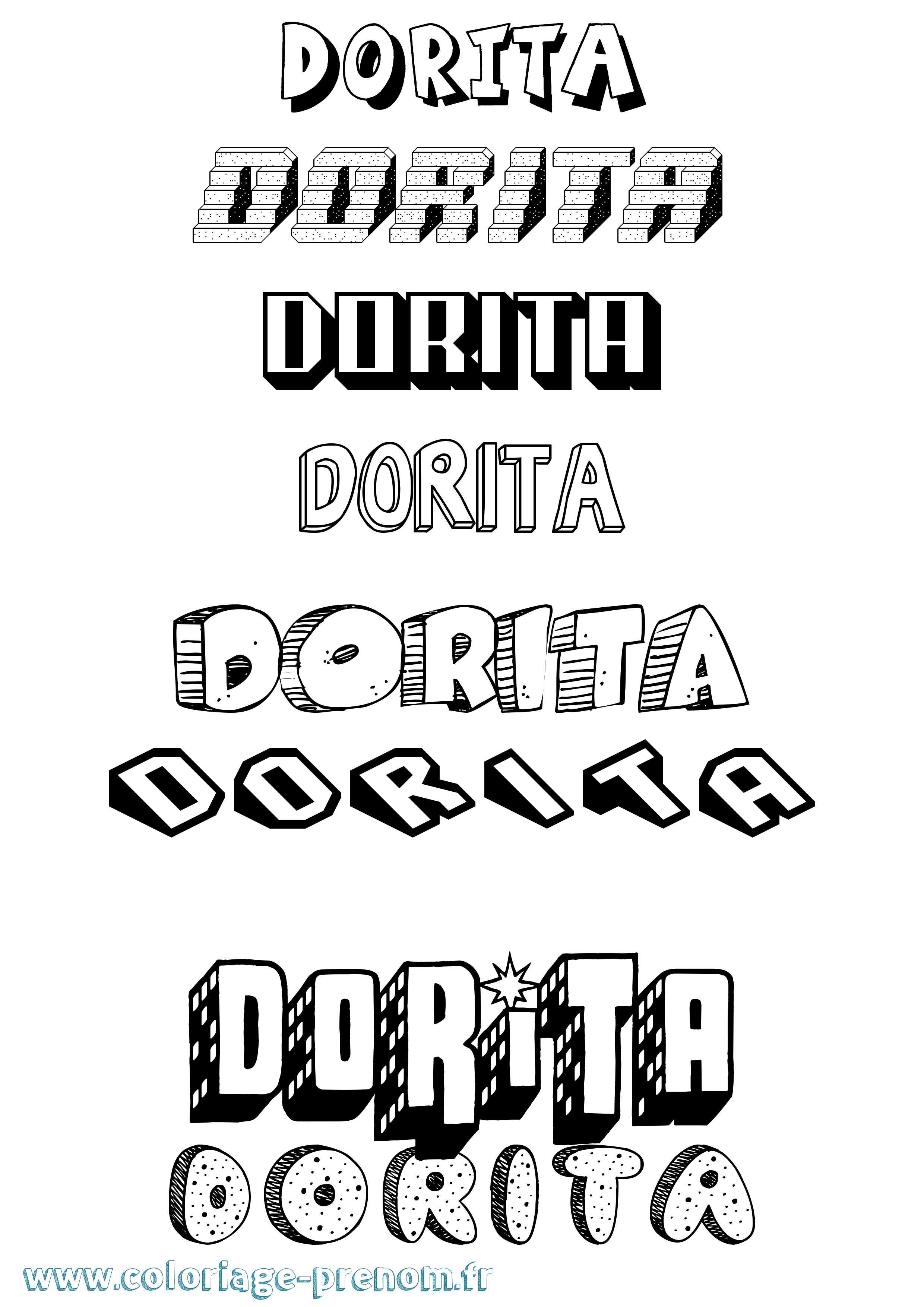 Coloriage prénom Dorita Effet 3D