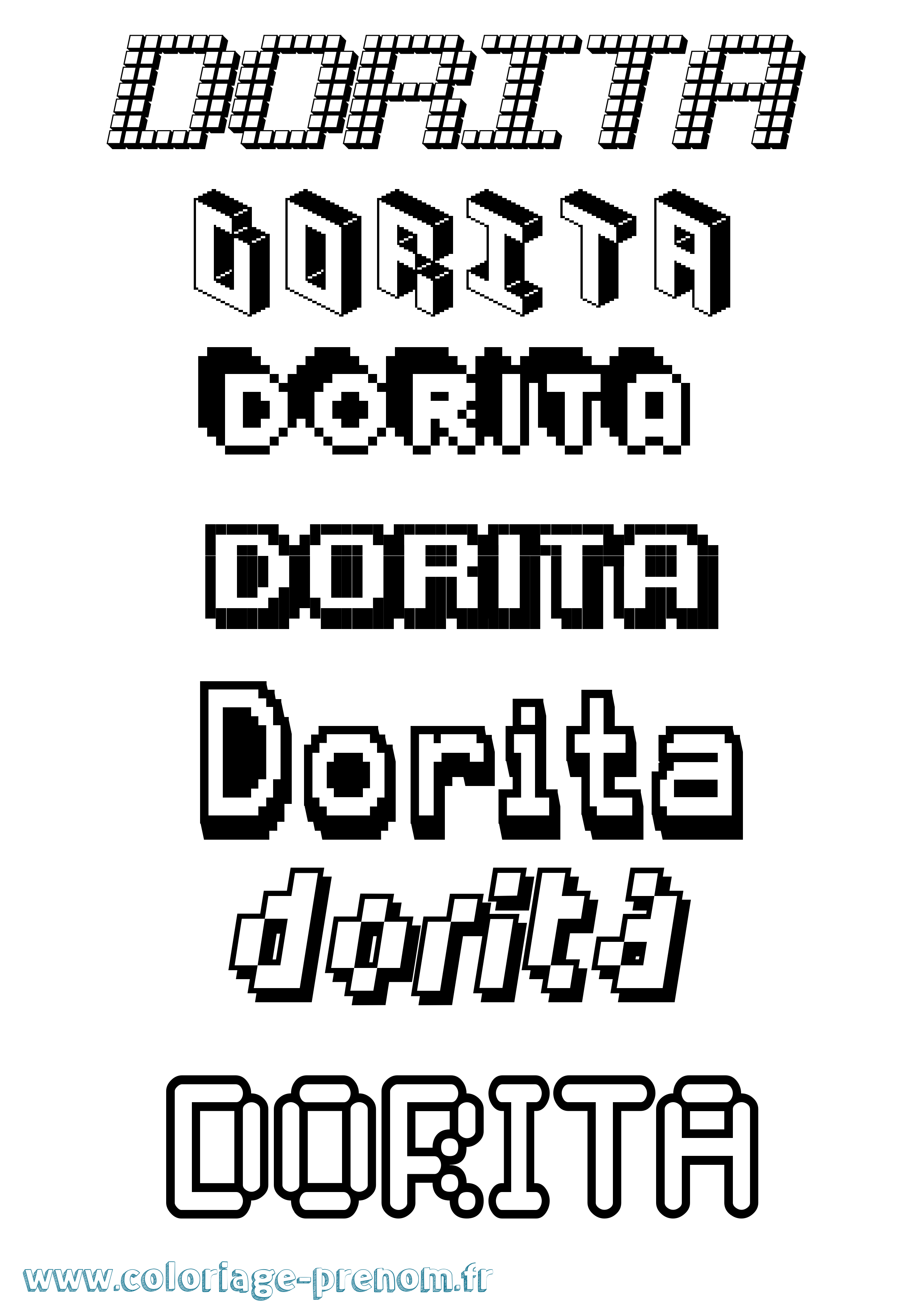 Coloriage prénom Dorita Pixel