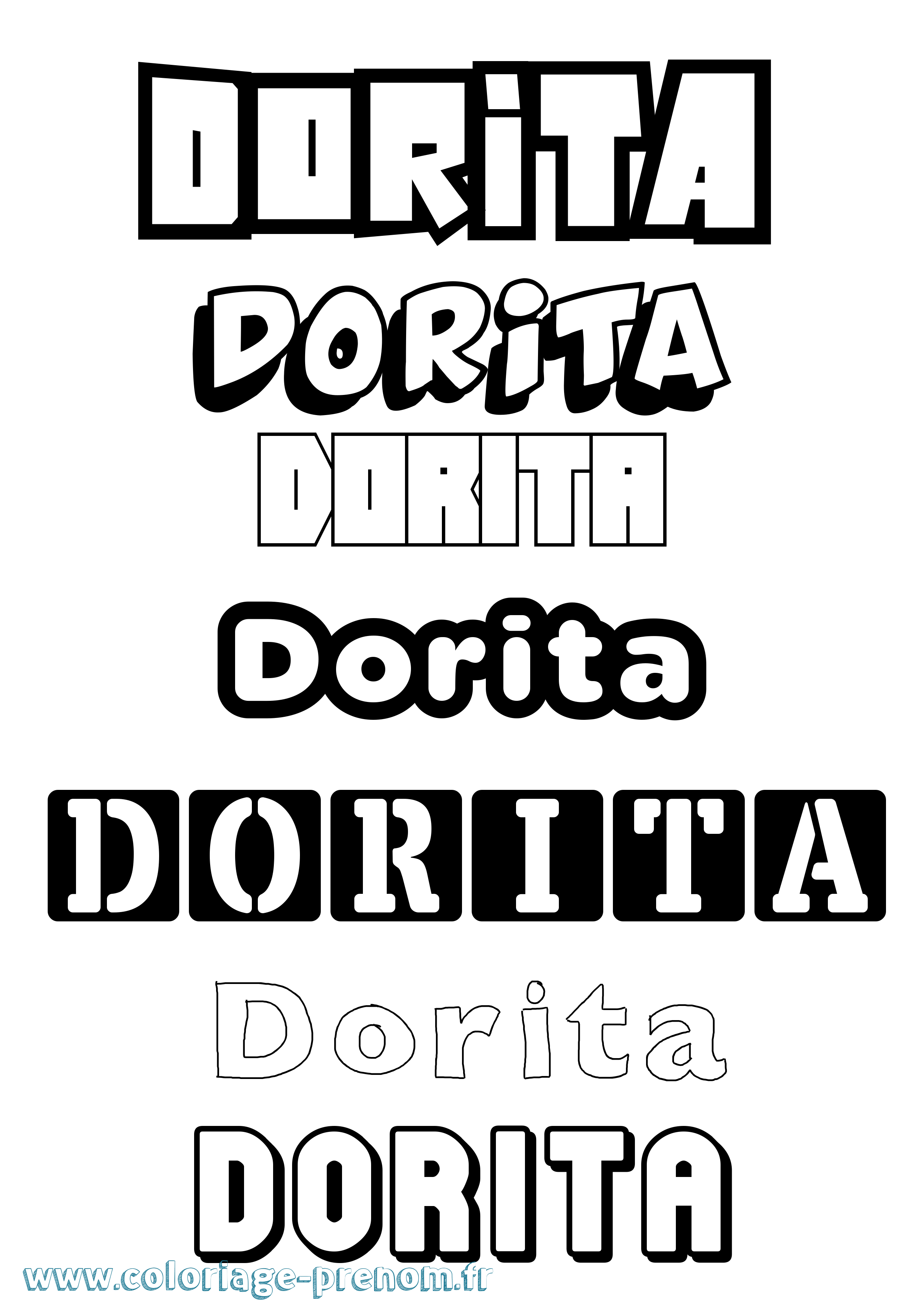 Coloriage prénom Dorita Simple