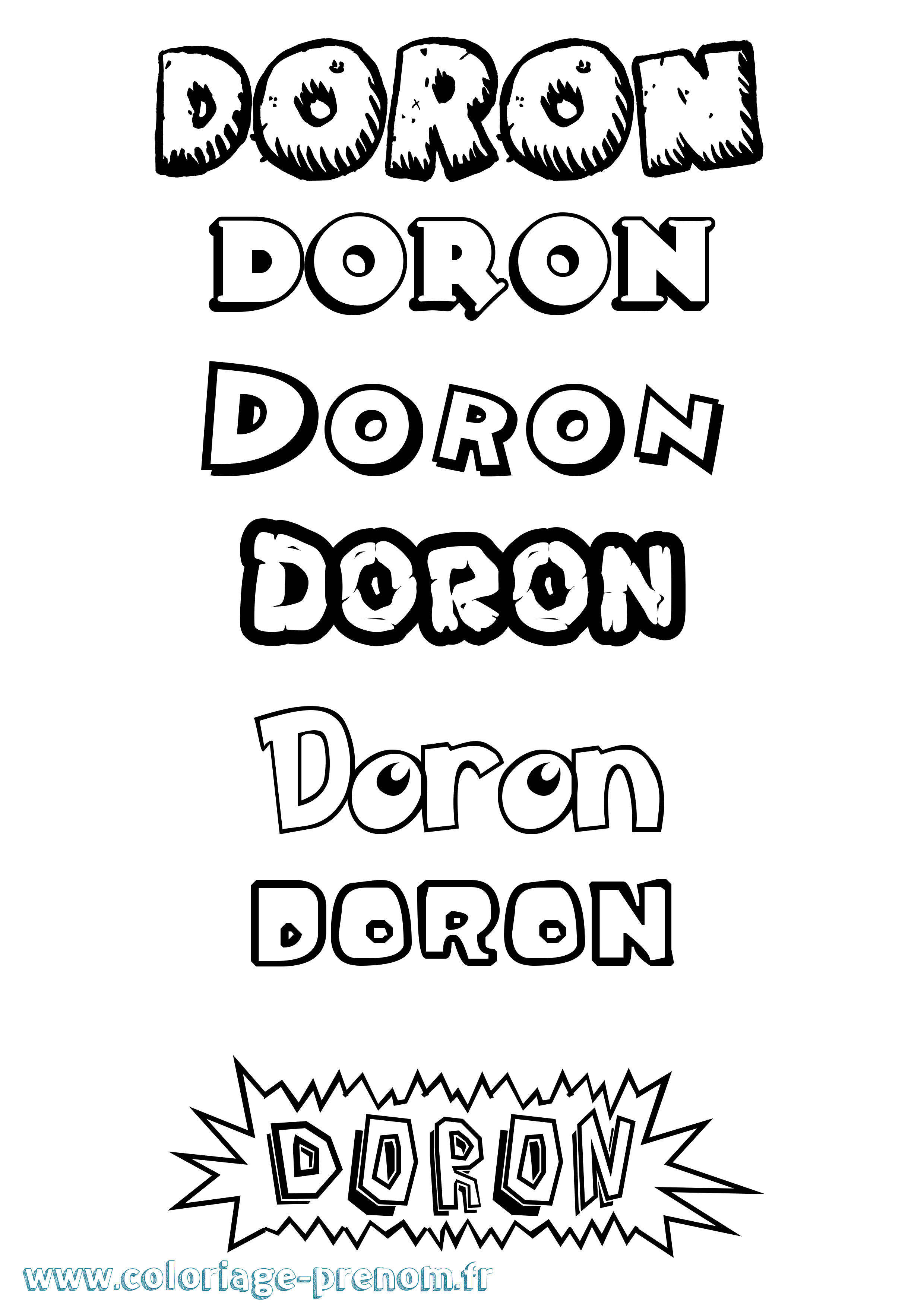 Coloriage prénom Doron Dessin Animé