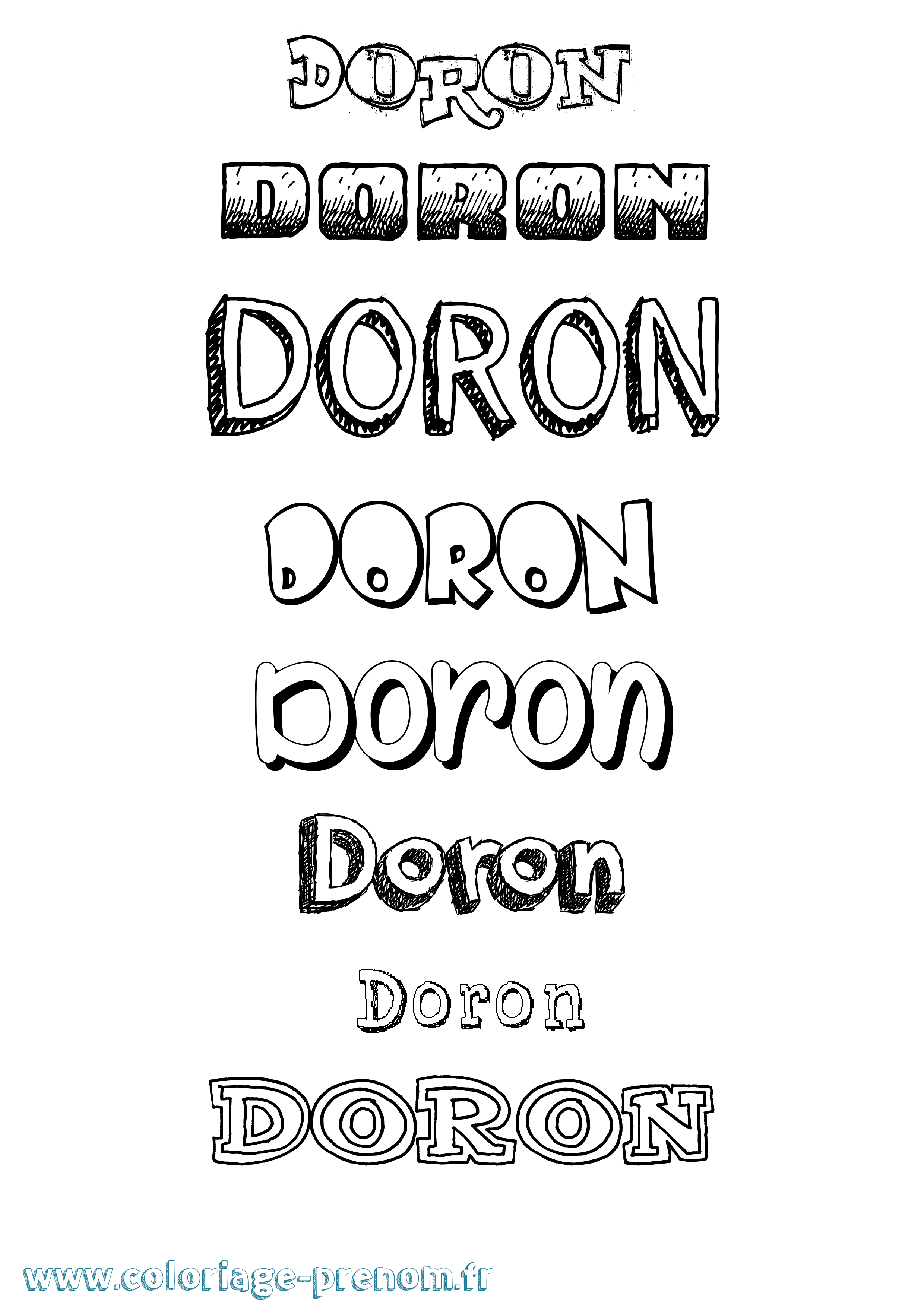 Coloriage prénom Doron Dessiné