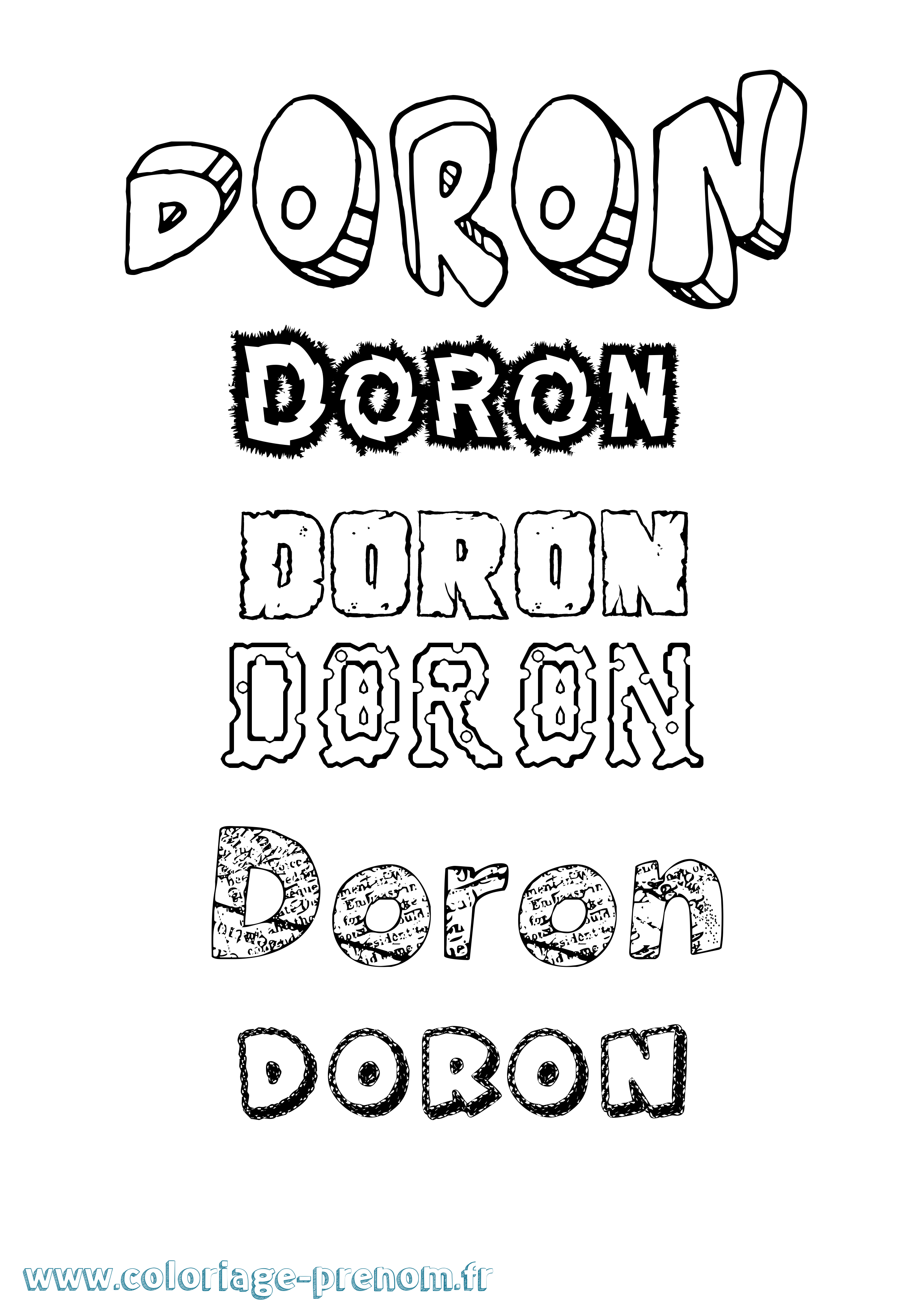 Coloriage prénom Doron Destructuré