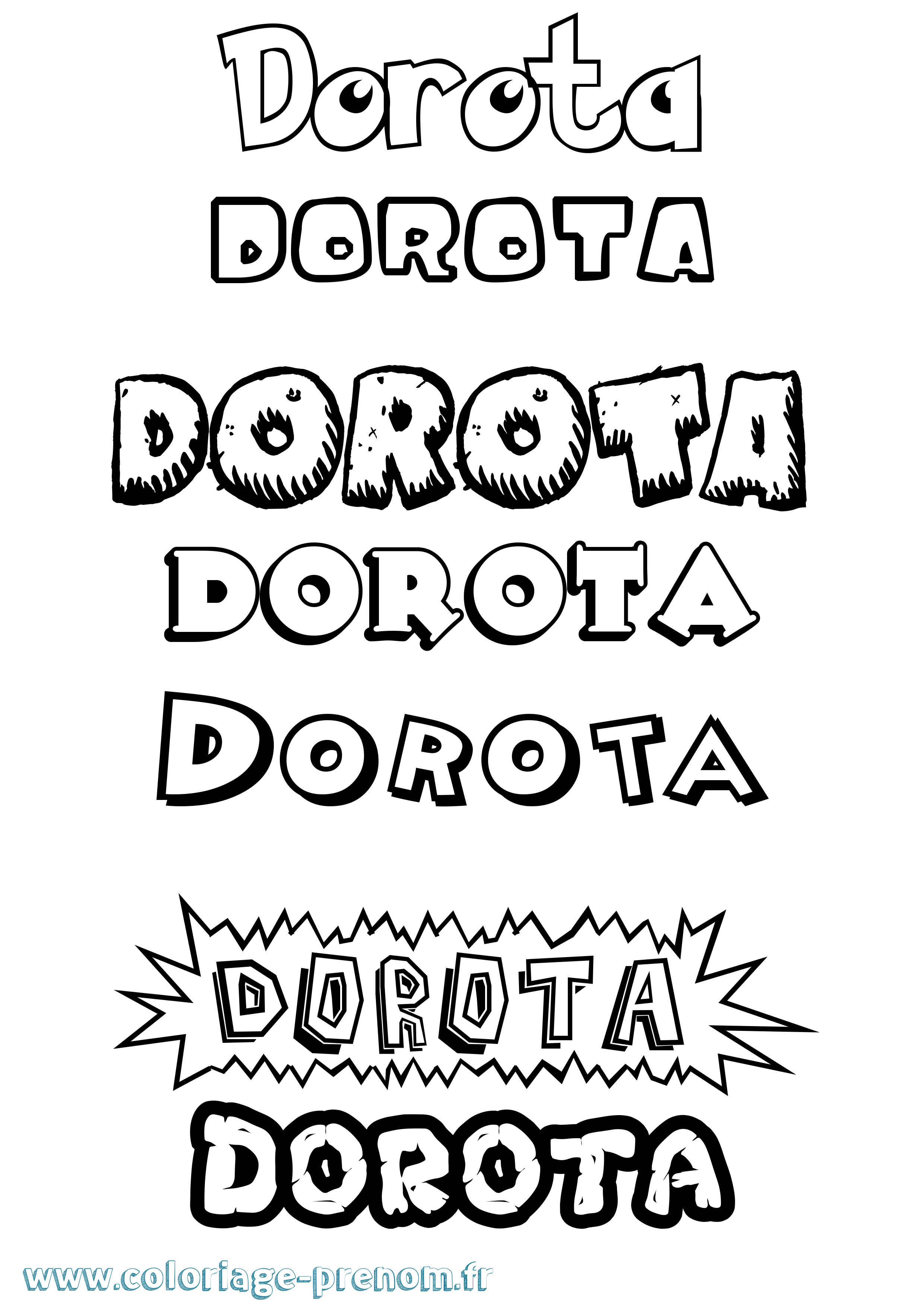 Coloriage Dorota Dessin Animé Coloriage prénom Dorota Dessin Animé