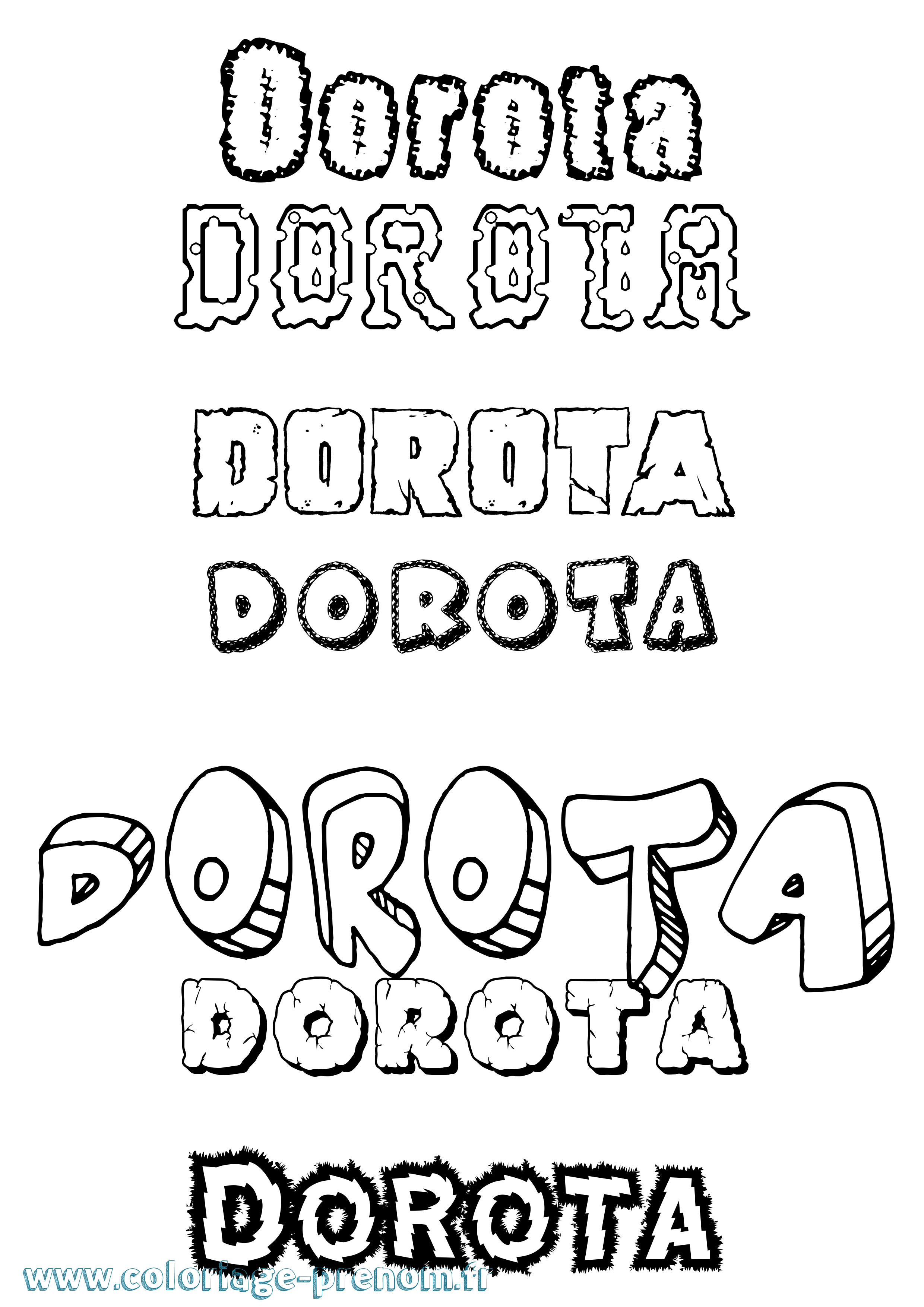 Coloriage Dorota Destructuré Coloriage prénom Dorota Destructuré