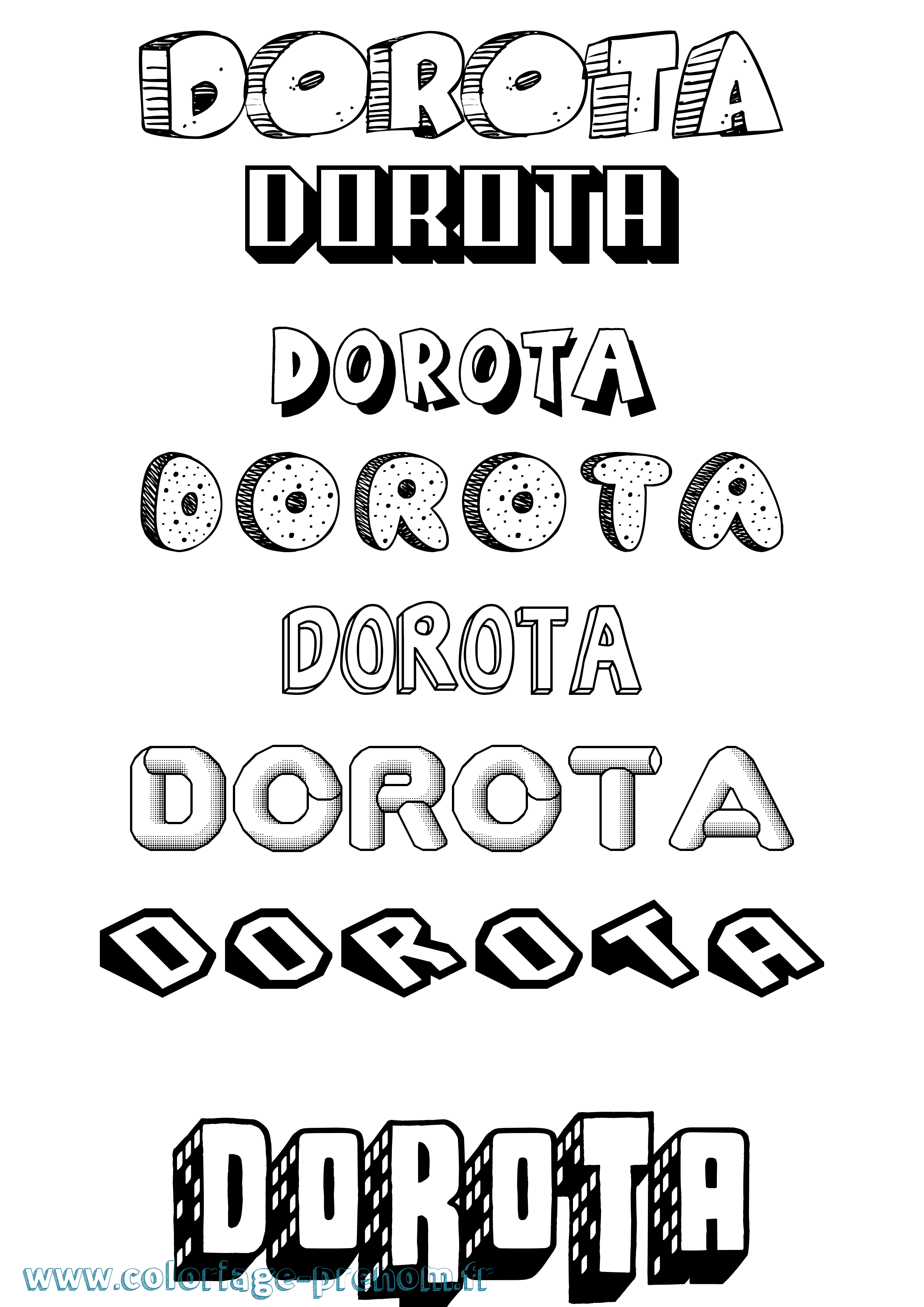 Coloriage Dorota Effet 3D Coloriage prénom Dorota Effet 3D