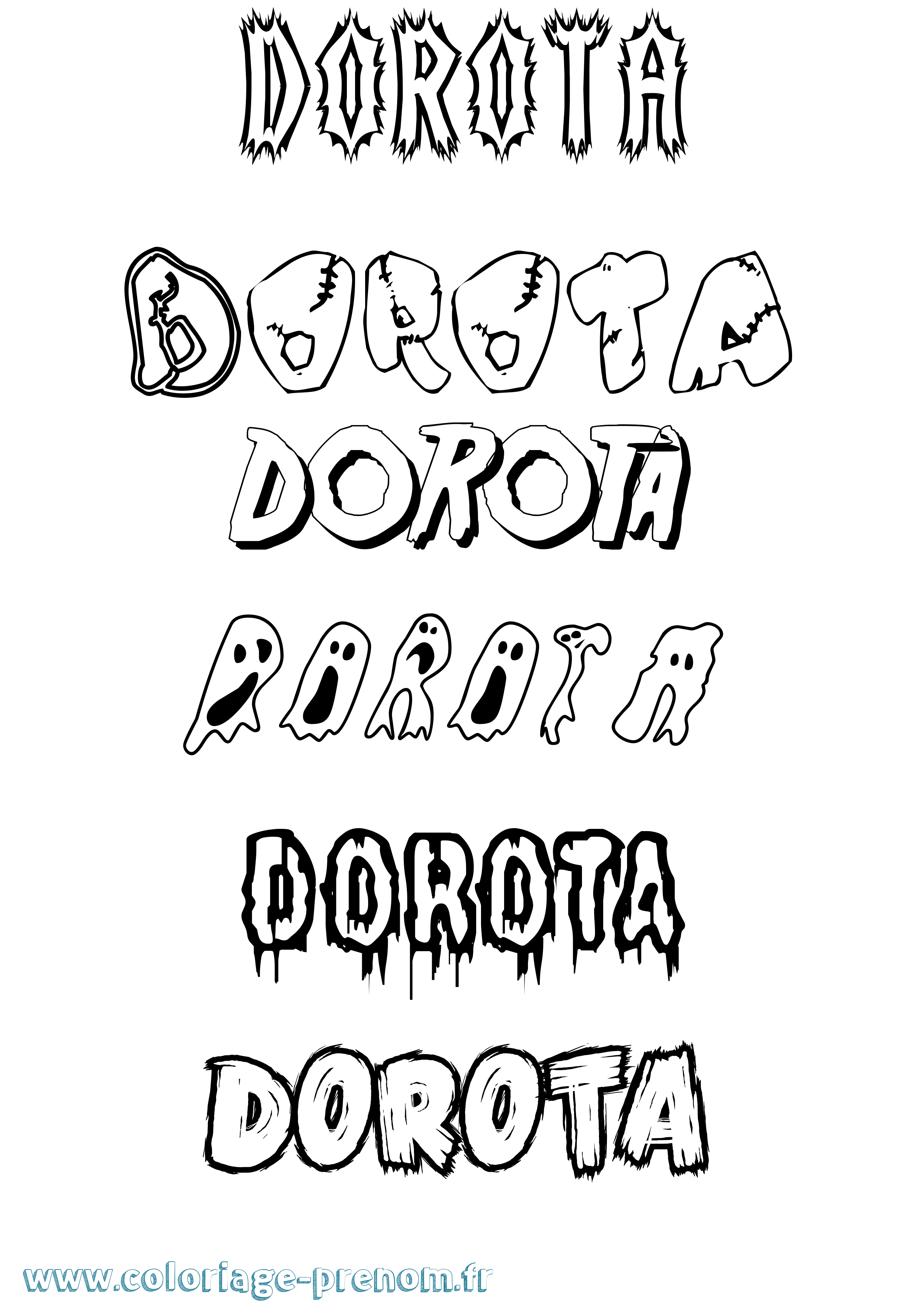 Coloriage Dorota Frisson Coloriage prénom Dorota Frisson