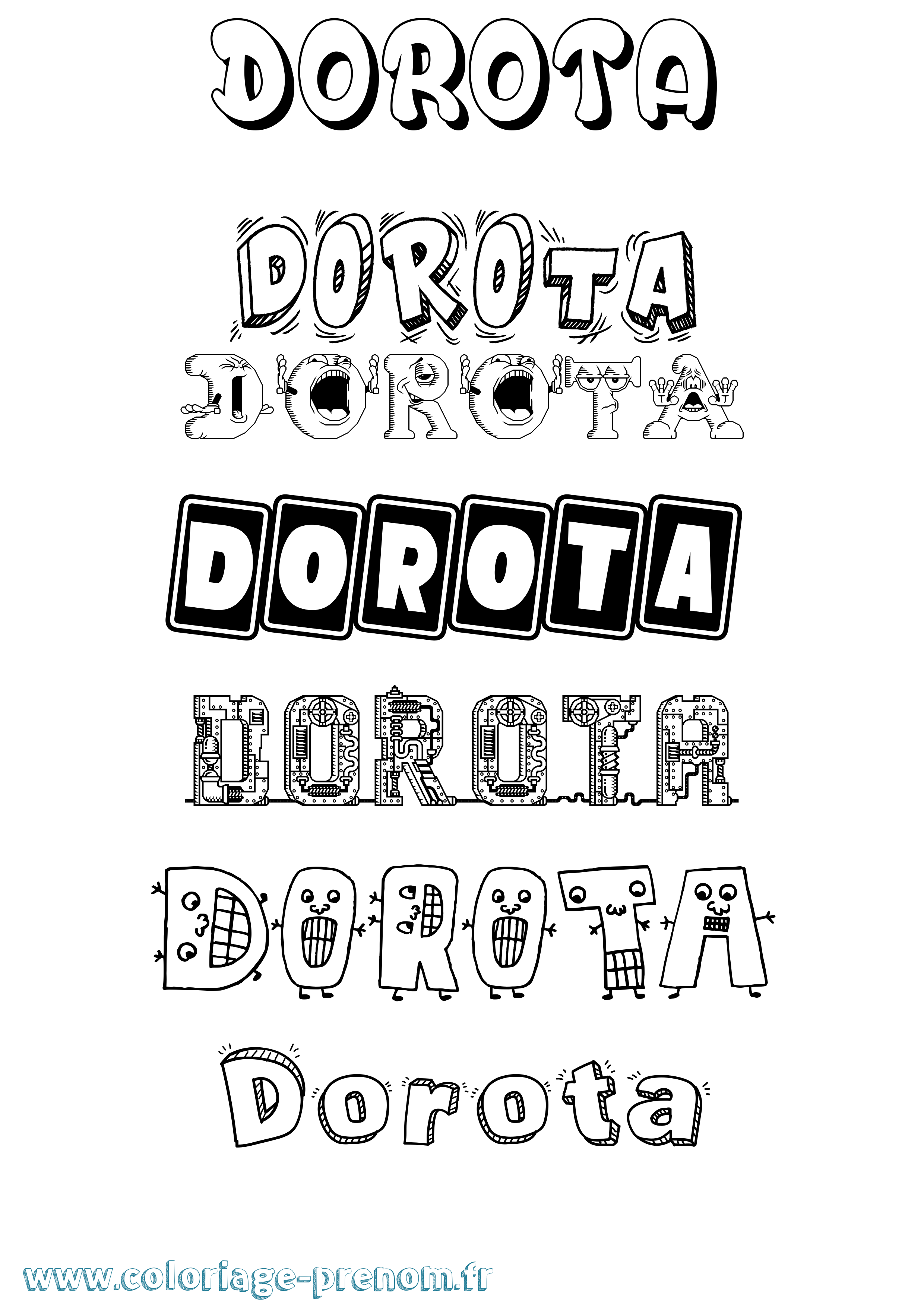 Coloriage Dorota Fun Coloriage prénom Dorota Fun