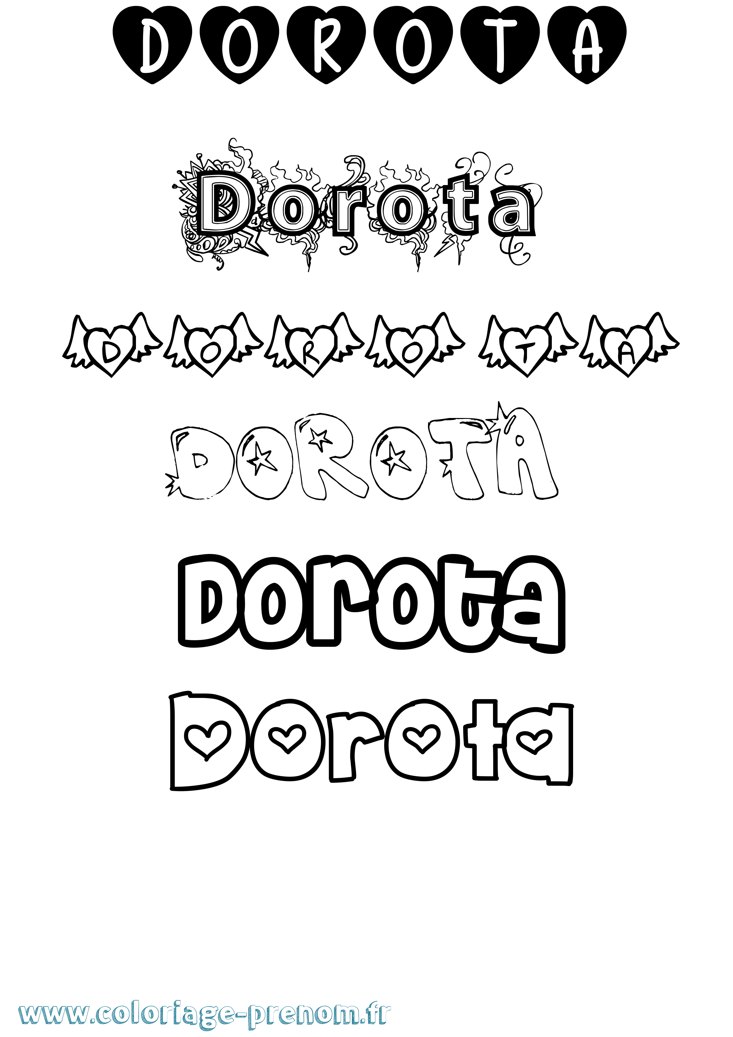 Coloriage Dorota Girly Coloriage prénom Dorota Girly