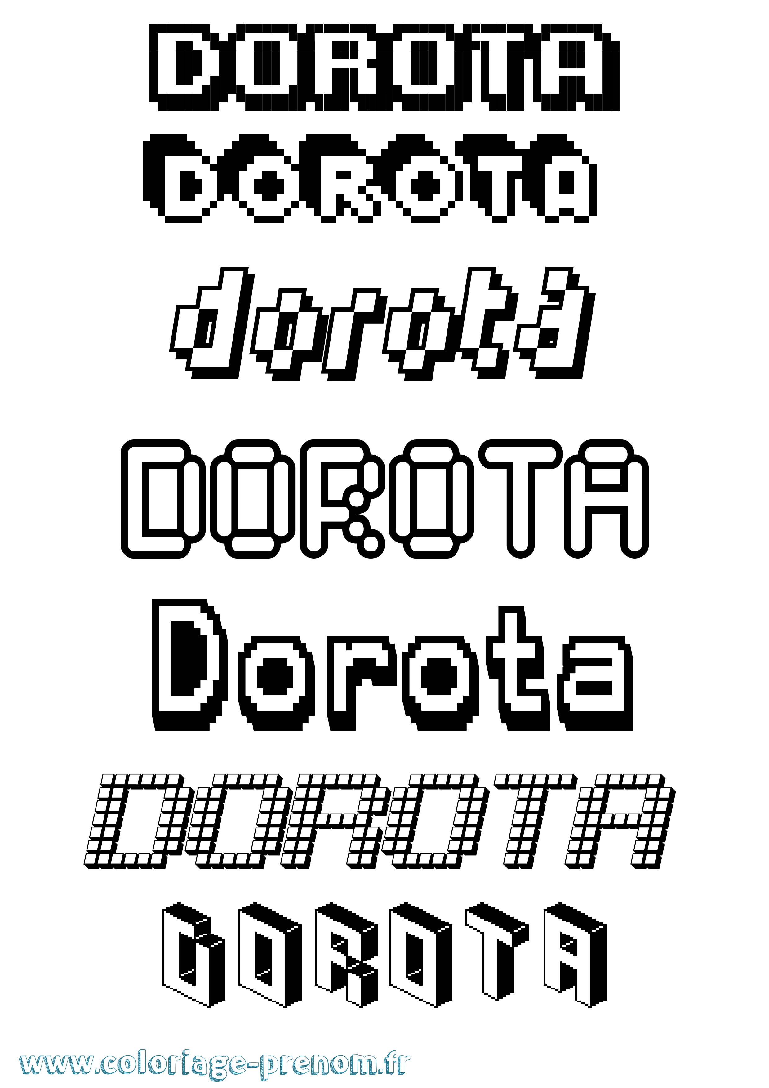 Coloriage Dorota Pixel Coloriage prénom Dorota Pixel