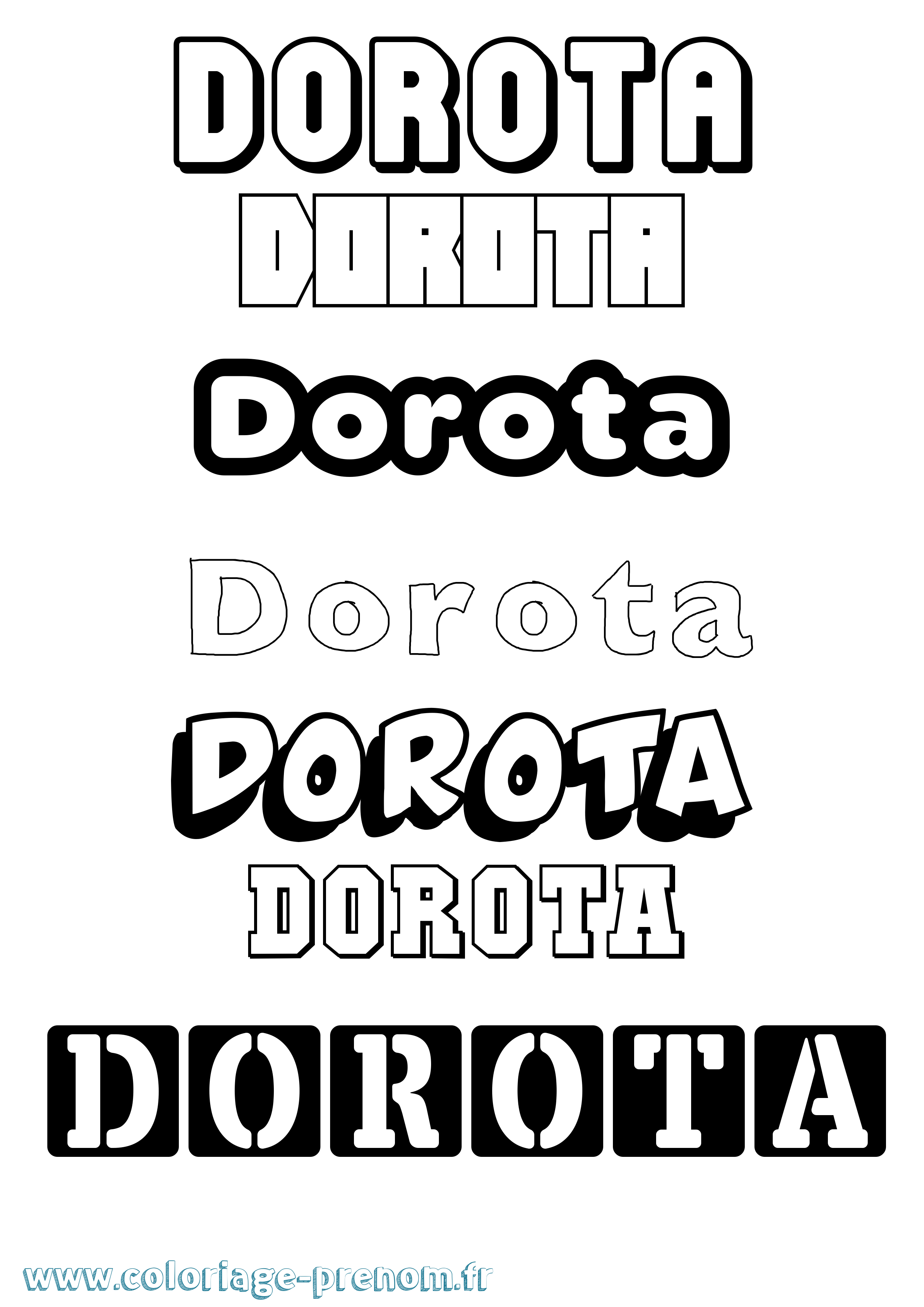 Coloriage Dorota Simple Coloriage prénom Dorota Simple