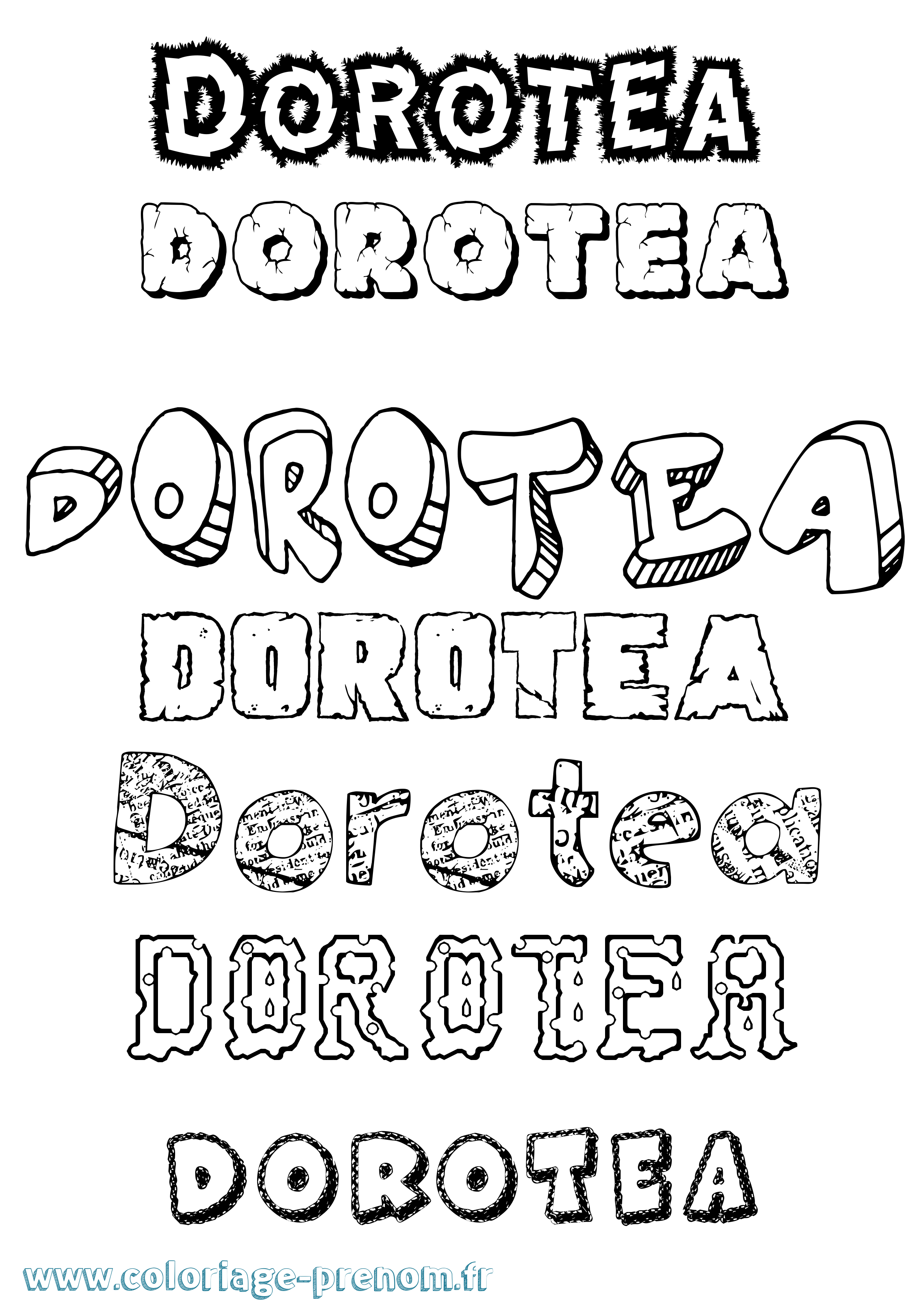 Coloriage prénom Dorotea Destructuré