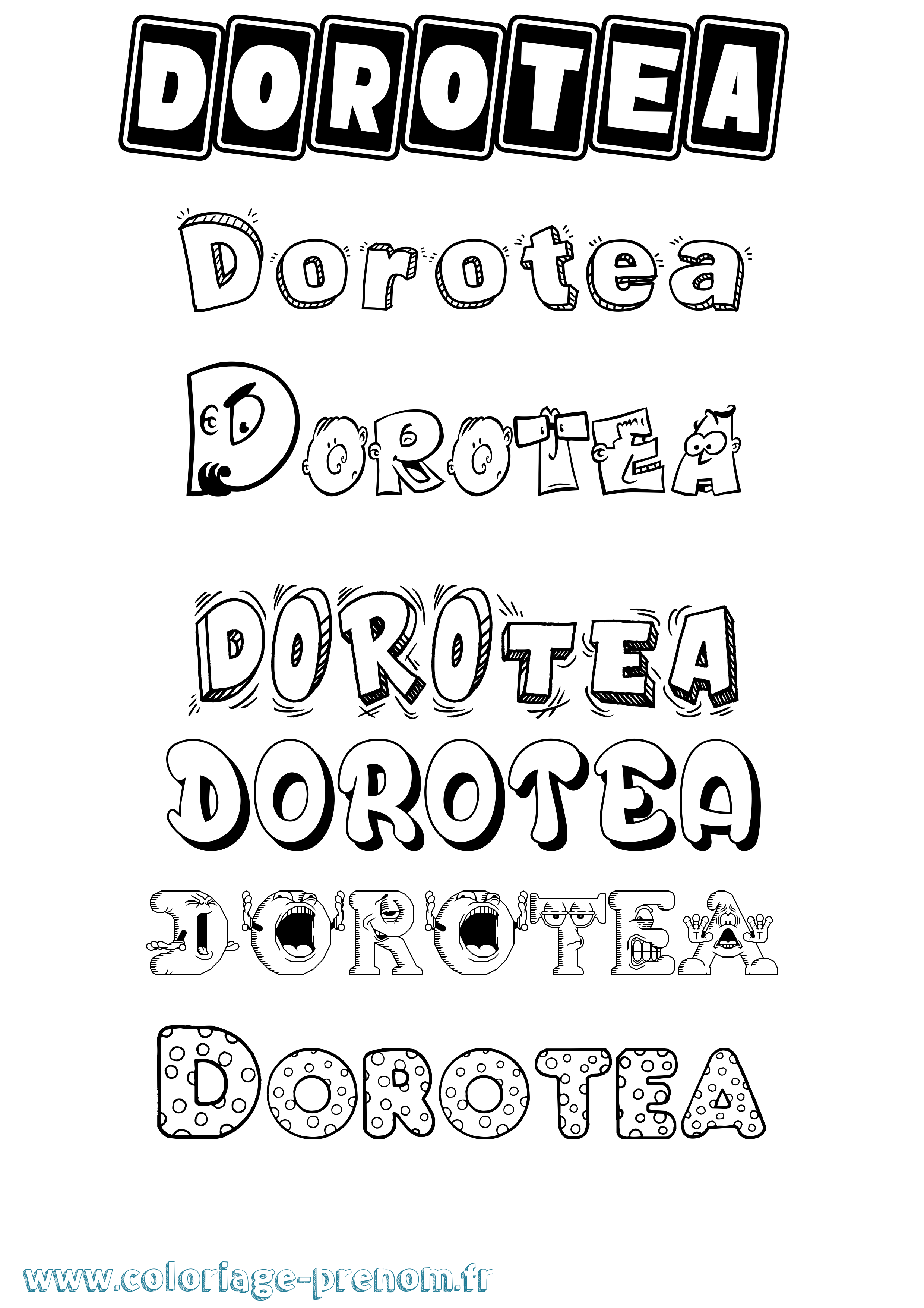 Coloriage prénom Dorotea Fun