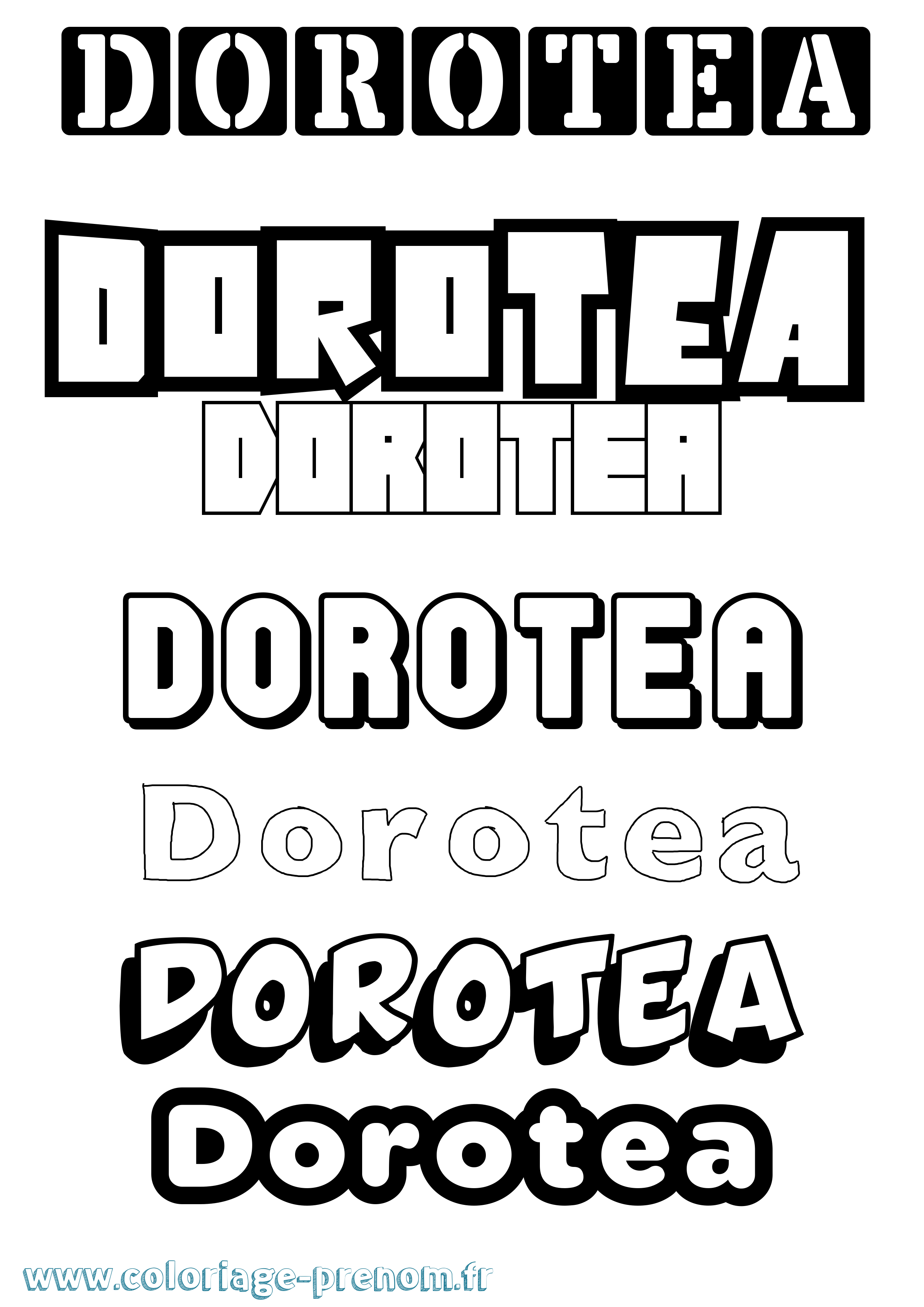 Coloriage prénom Dorotea Simple