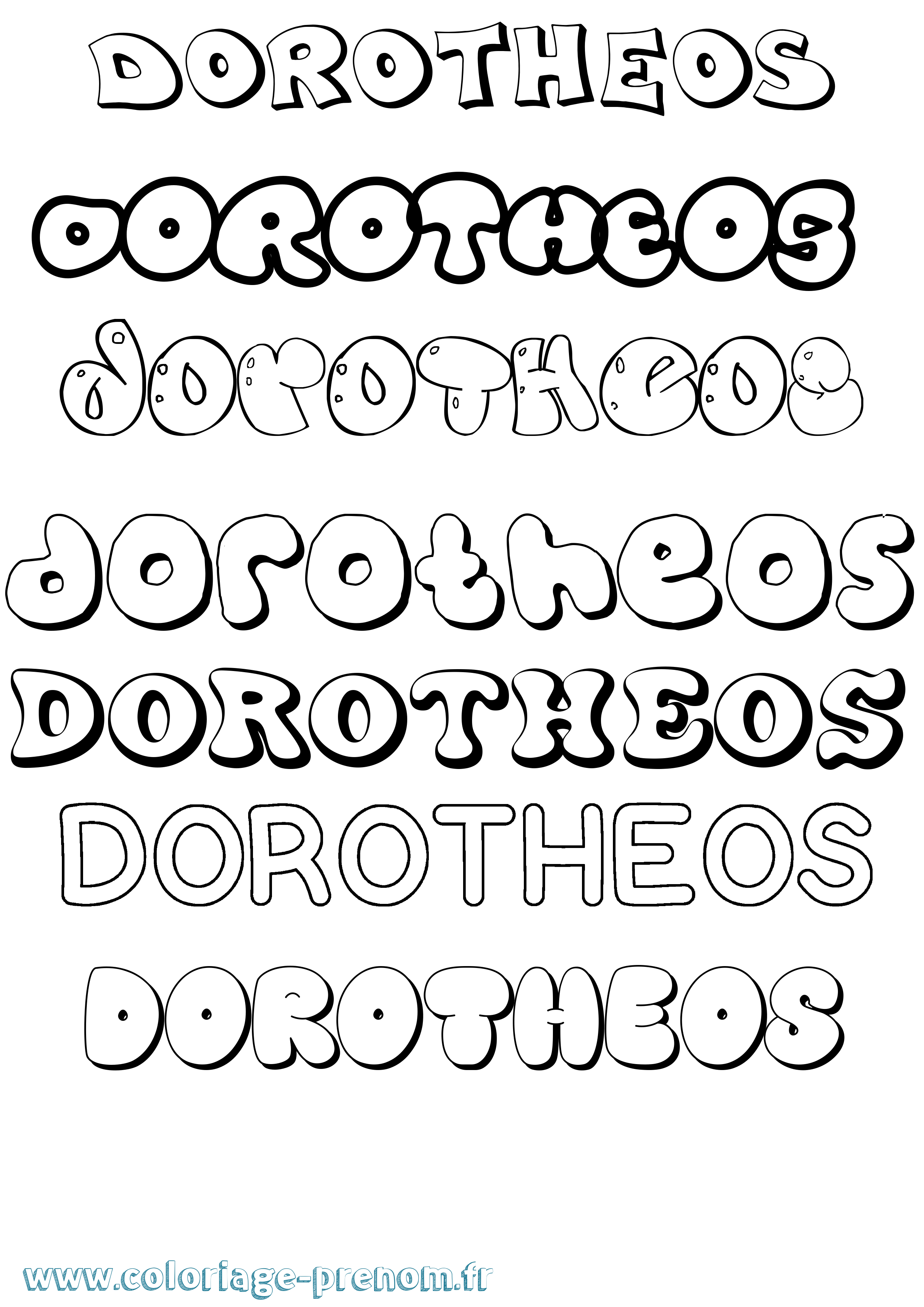 Coloriage prénom Dorotheos Bubble