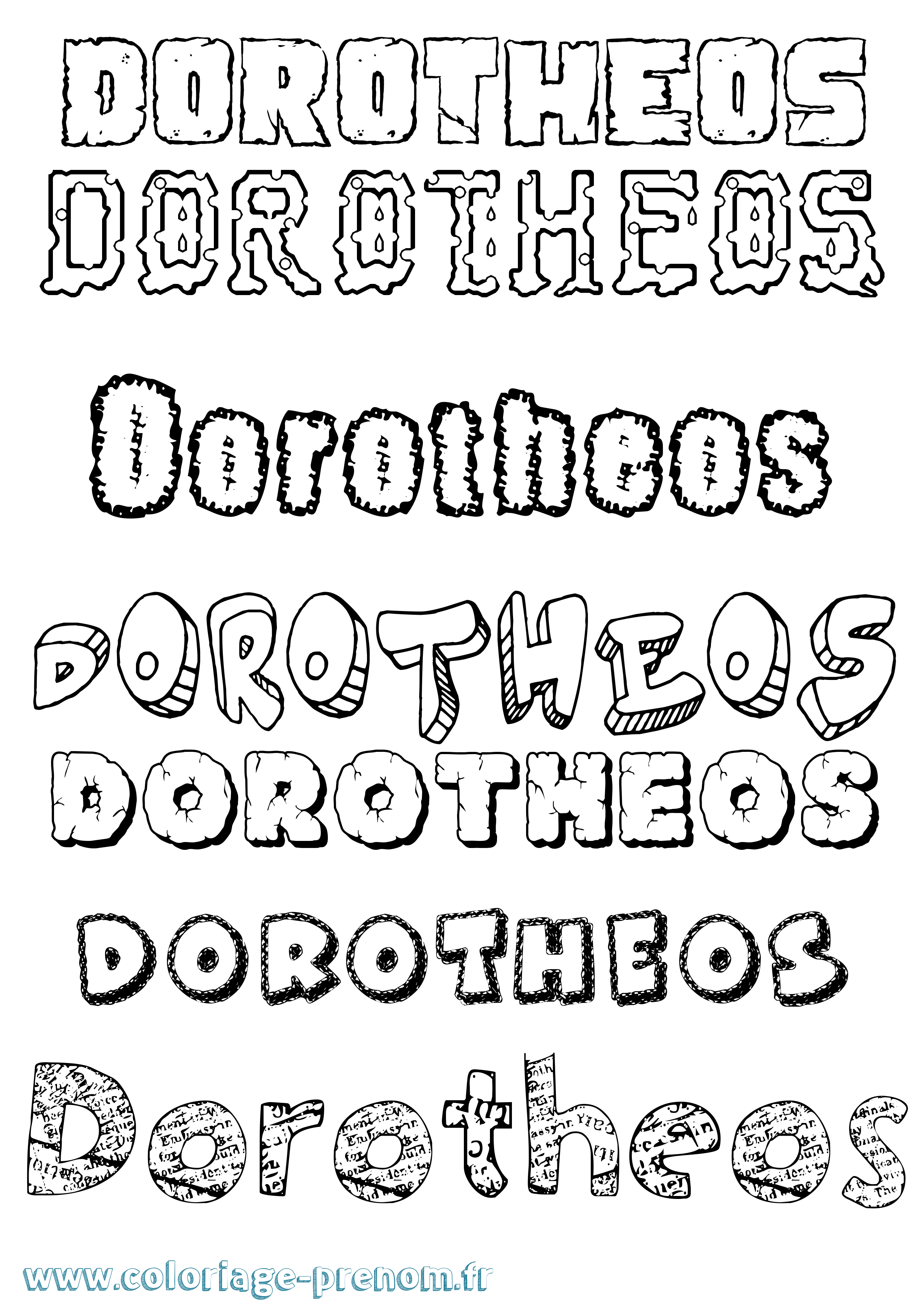 Coloriage prénom Dorotheos Destructuré