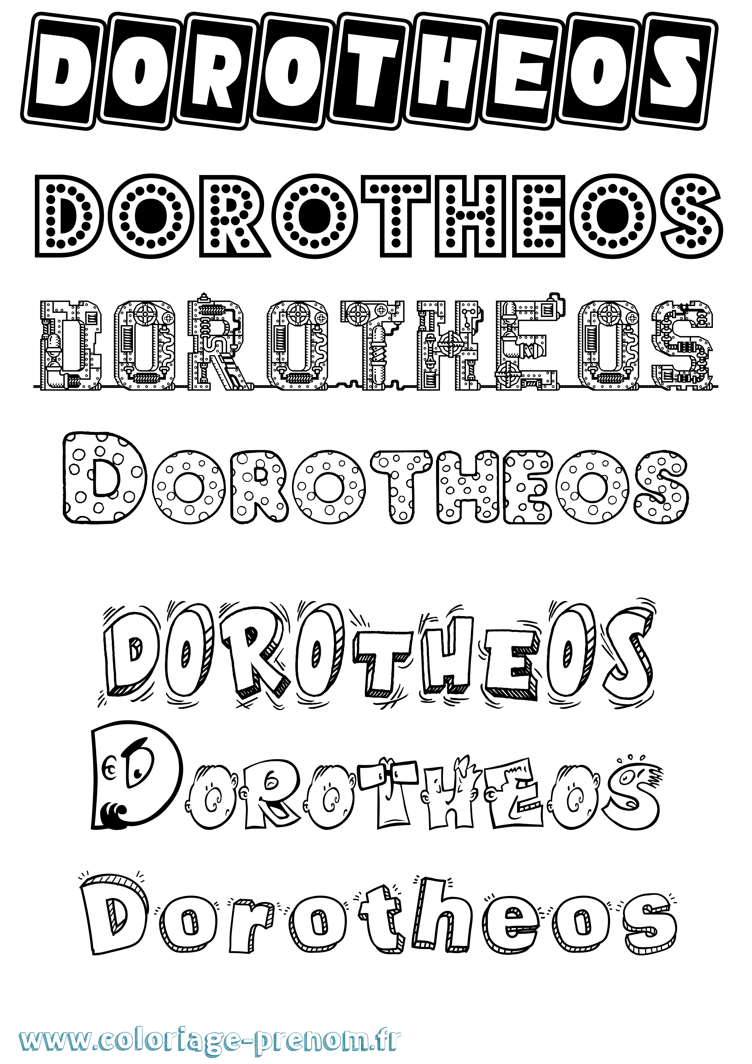 Coloriage prénom Dorotheos Fun