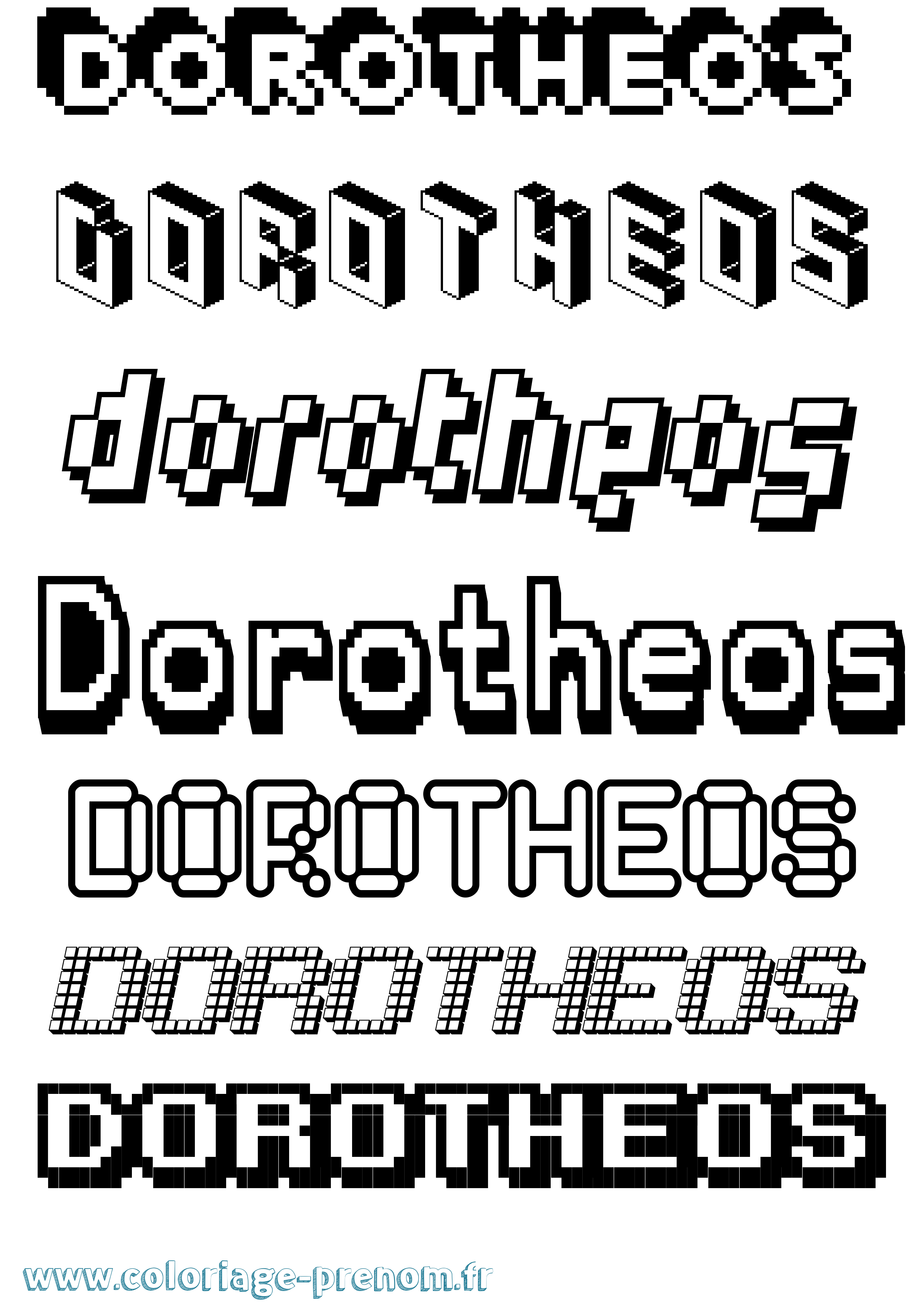 Coloriage prénom Dorotheos Pixel