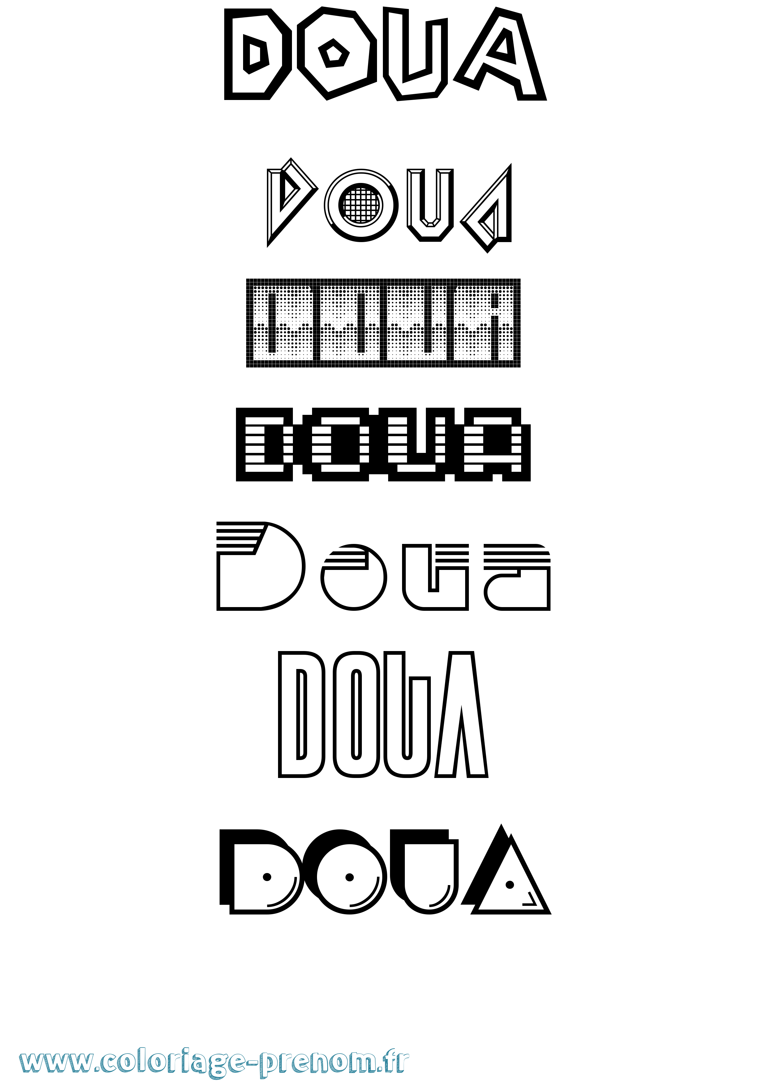 Coloriage Doua Jeux Vidéos Coloriage prénom Doua Jeux Vidéos