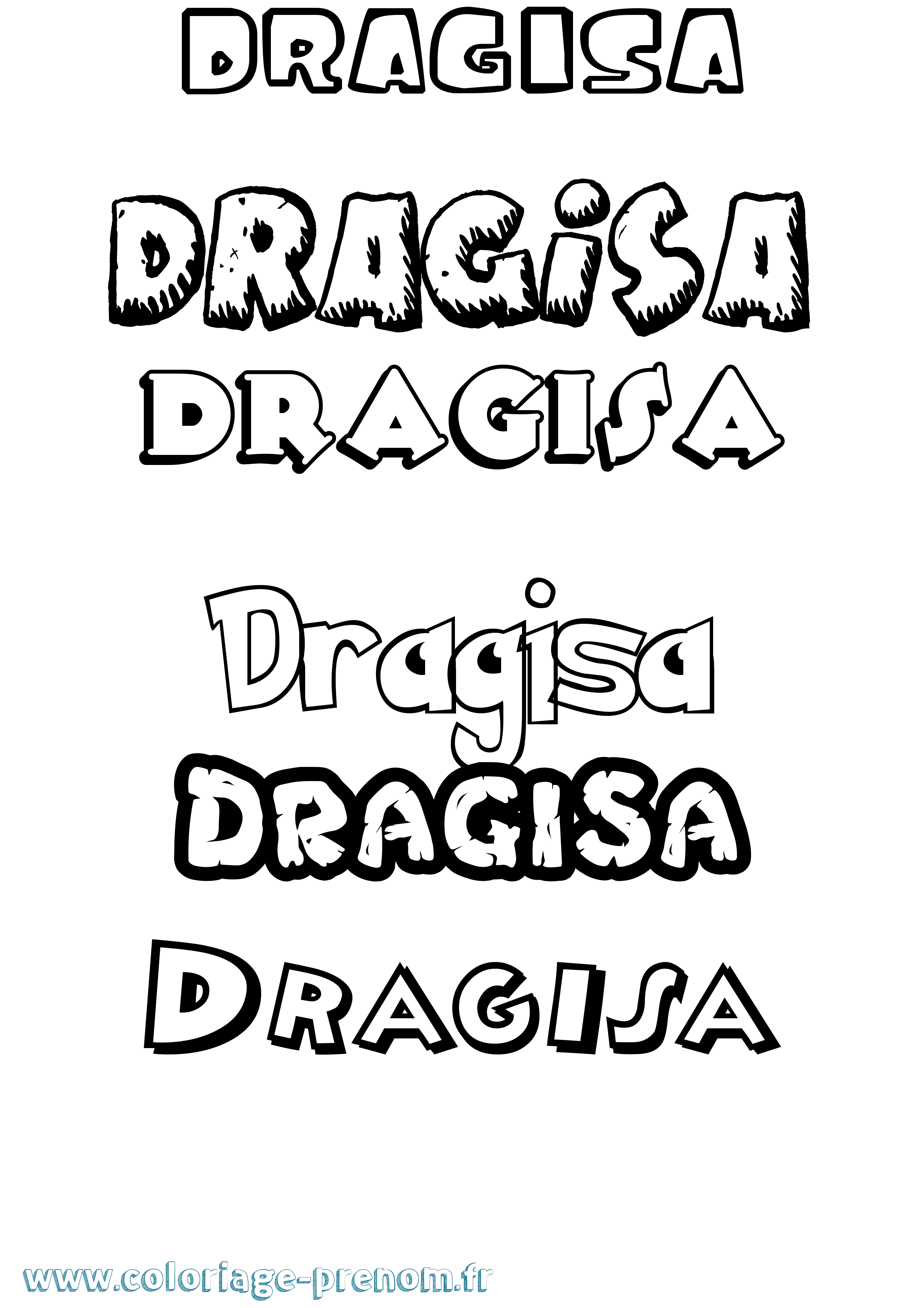 Coloriage prénom Dragisa Dessin Animé