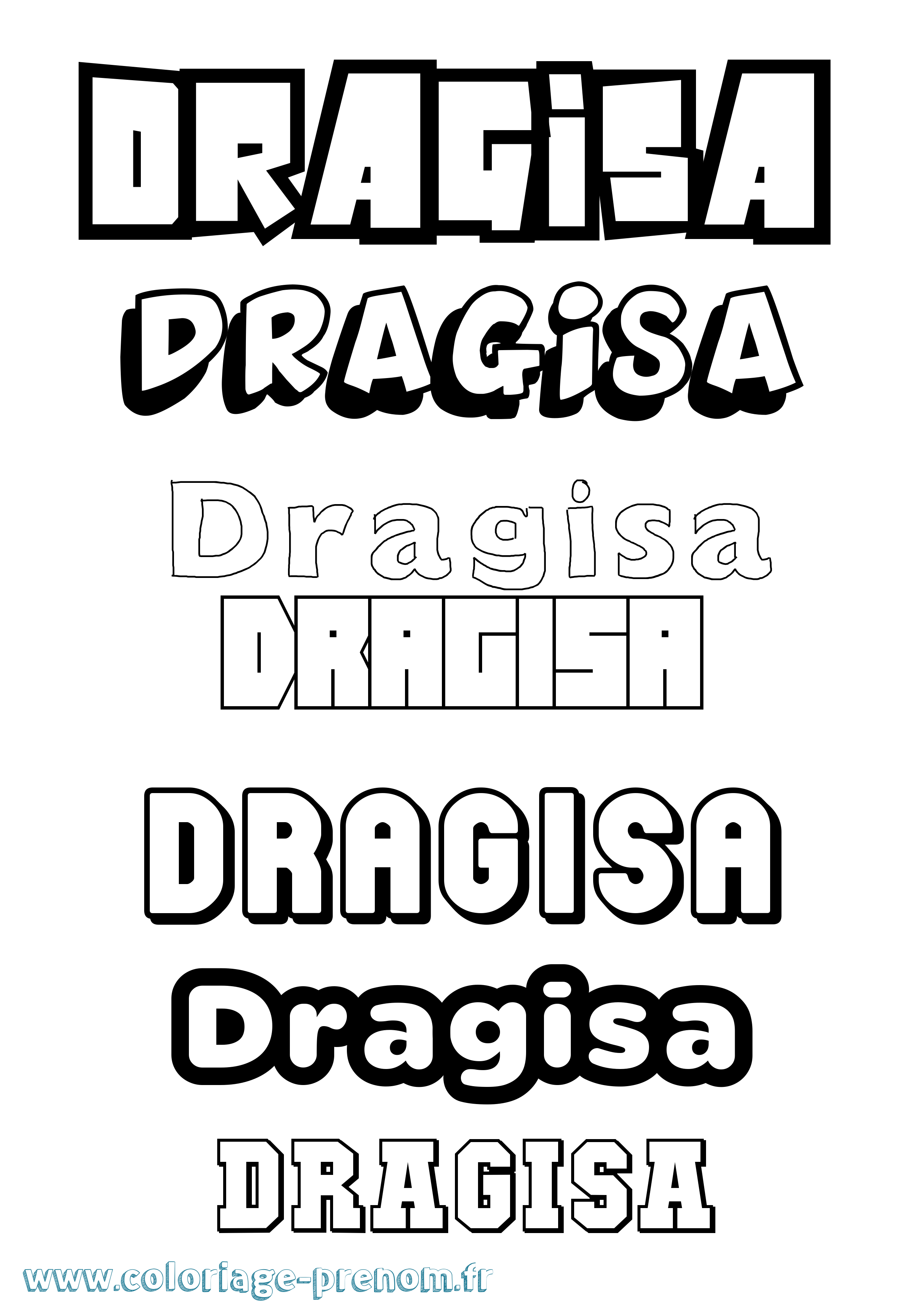 Coloriage prénom Dragisa Simple