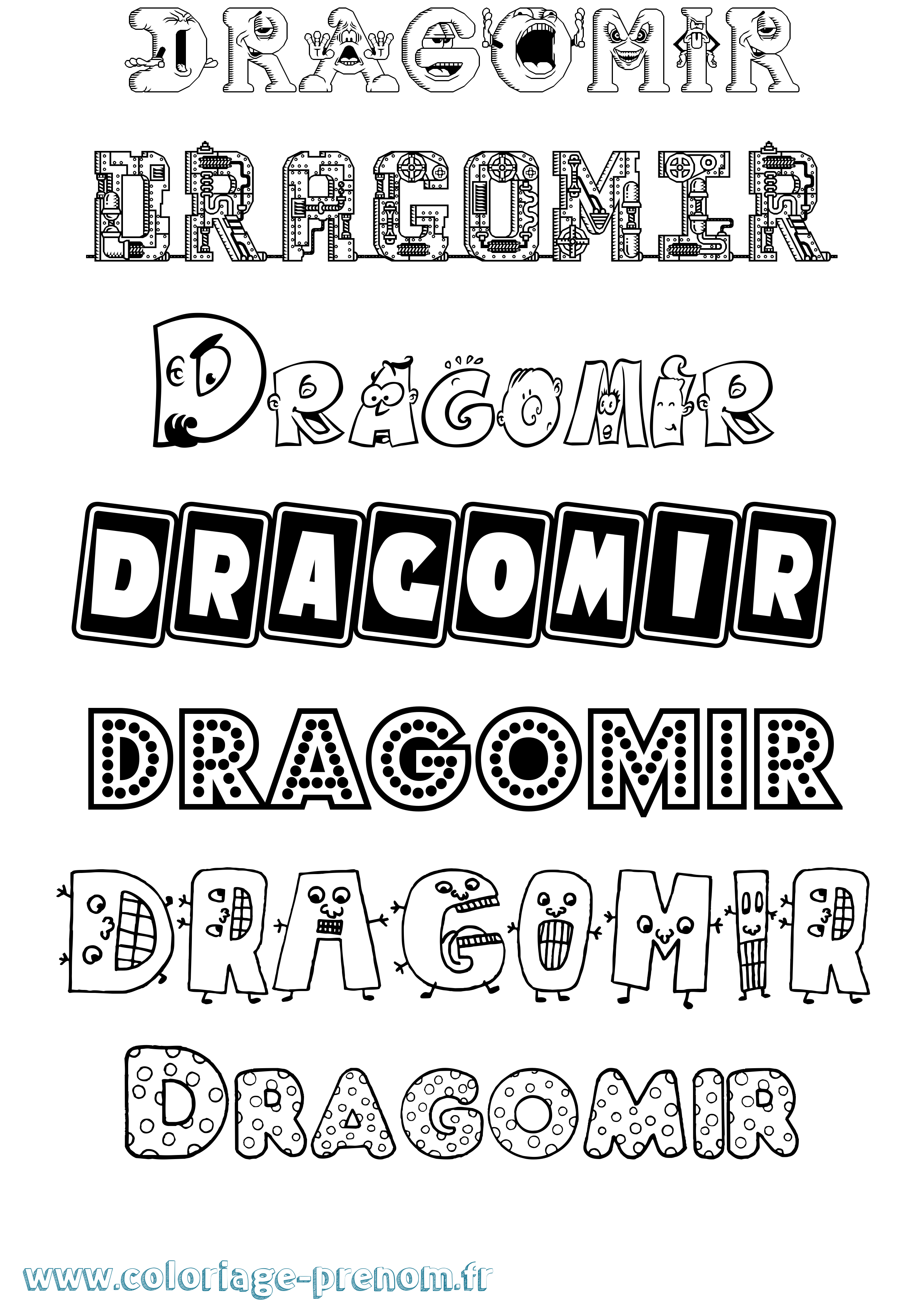 Coloriage prénom Dragomir Fun