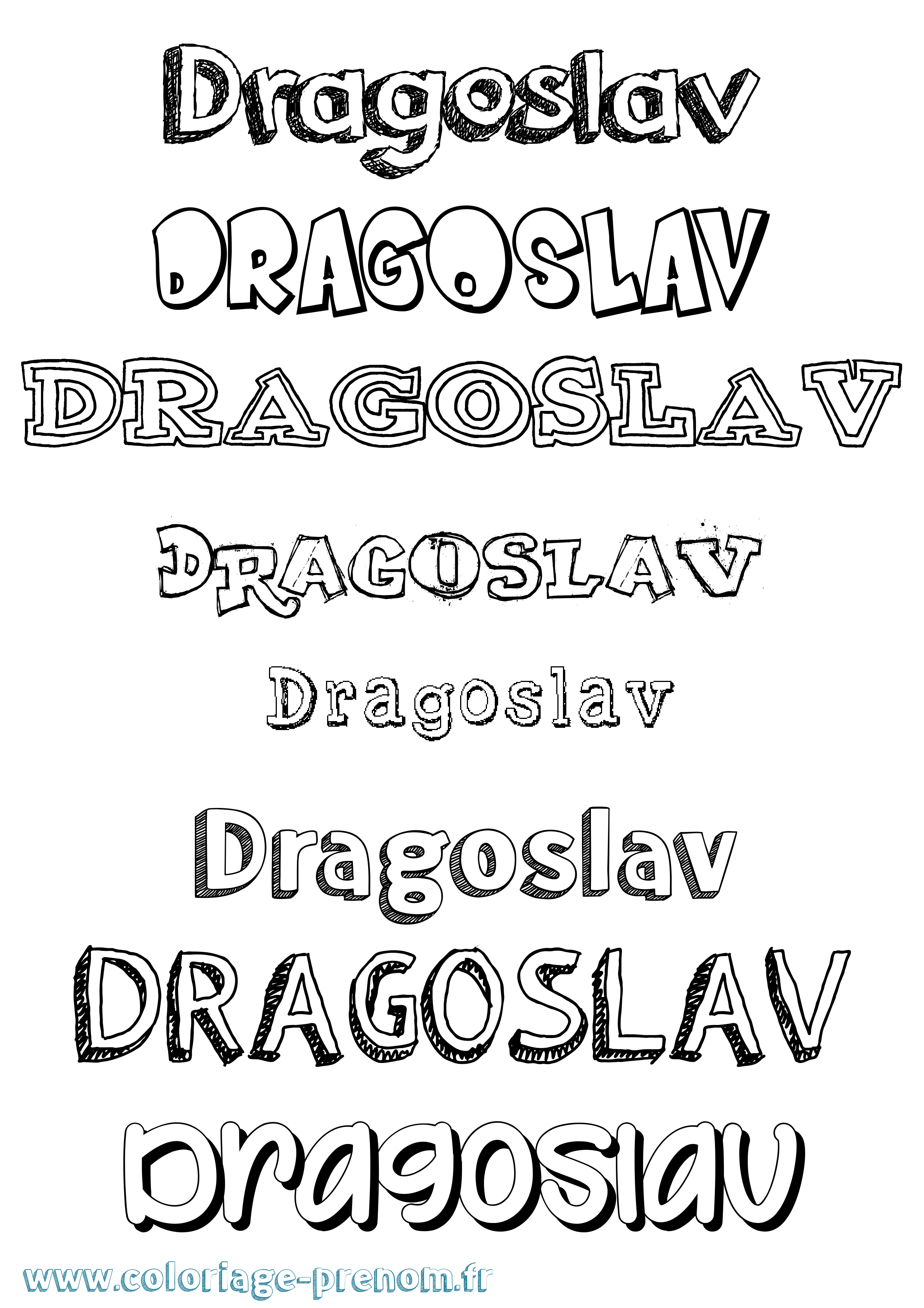 Coloriage prénom Dragoslav Dessiné
