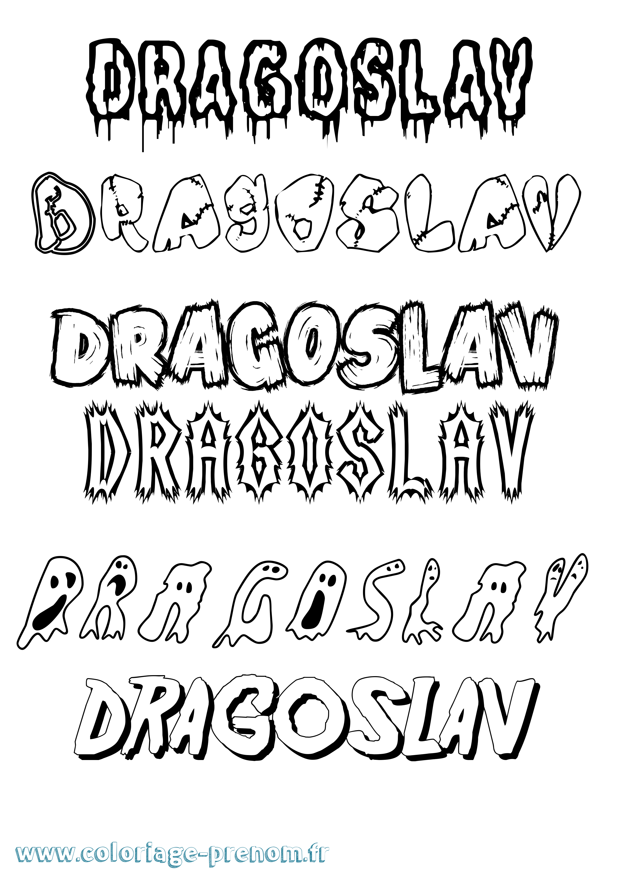 Coloriage prénom Dragoslav Frisson